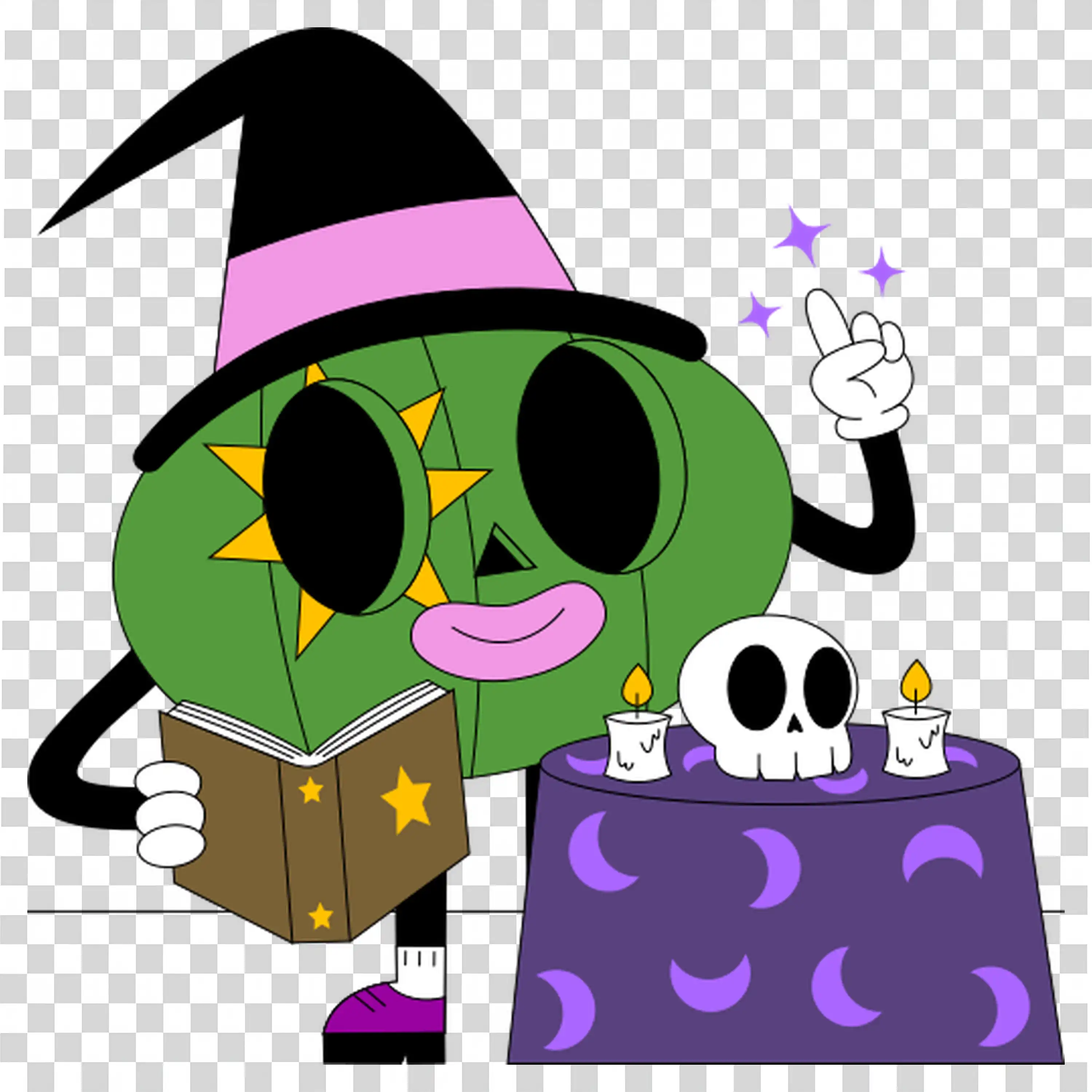 Ghost Character in Purple with a Floating Vibe Free PNG