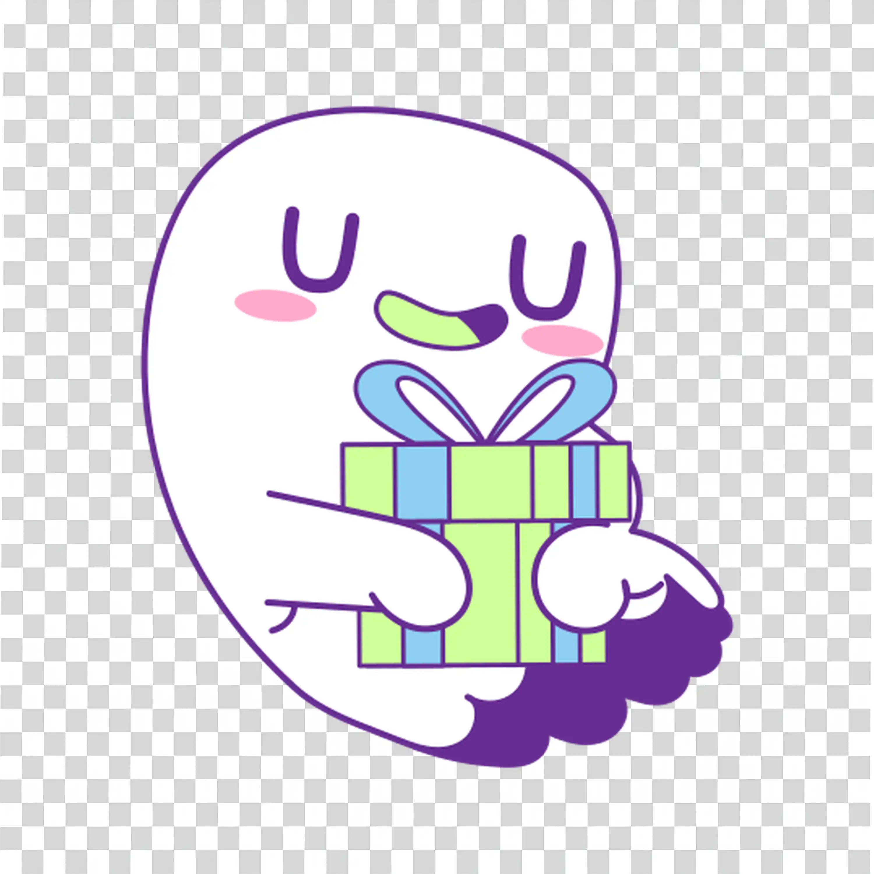 Ghost Icon in Coffin with Colorful Treats for Halloween