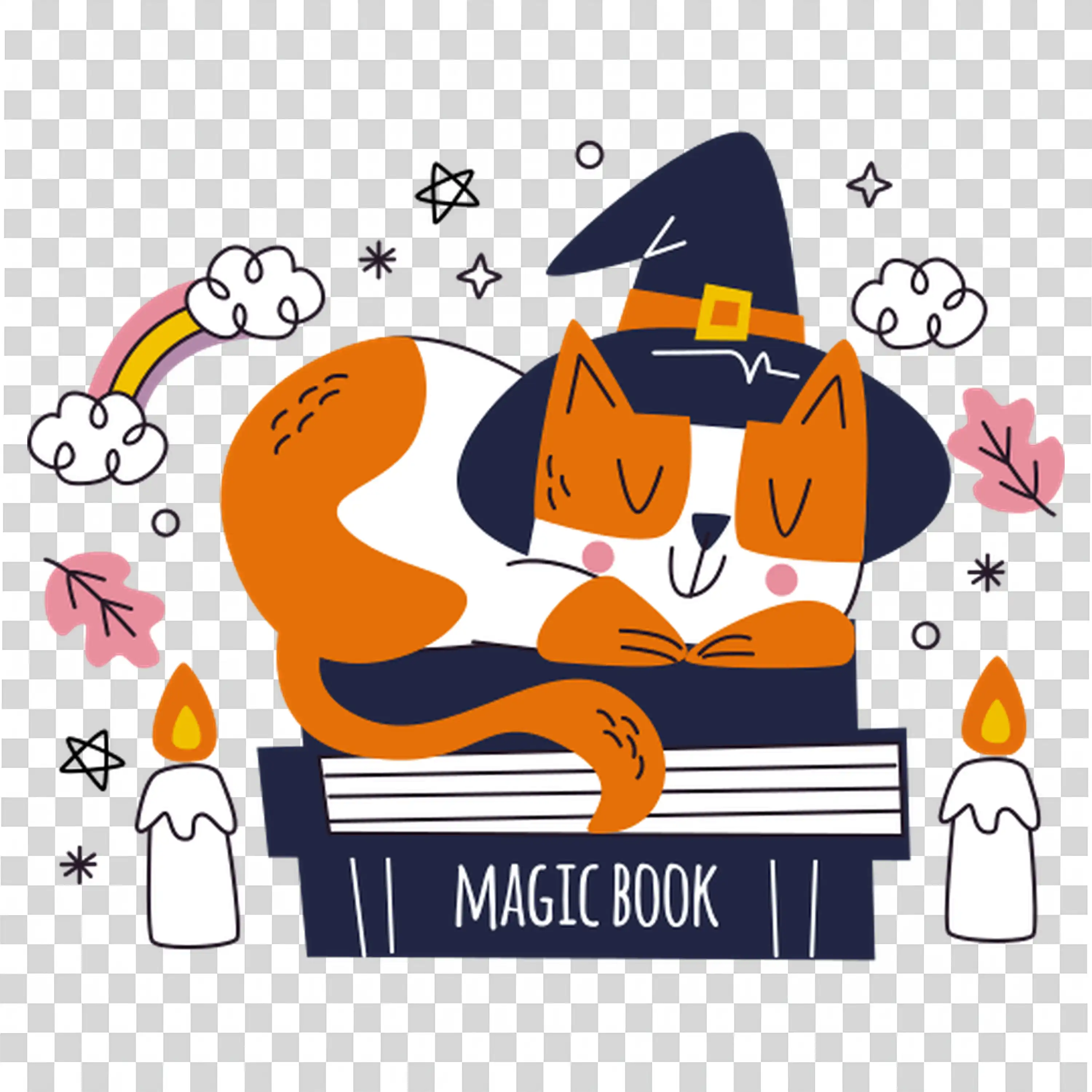 Ghost Witches Broom Pumpkins Halloween Night Sky Fantasy