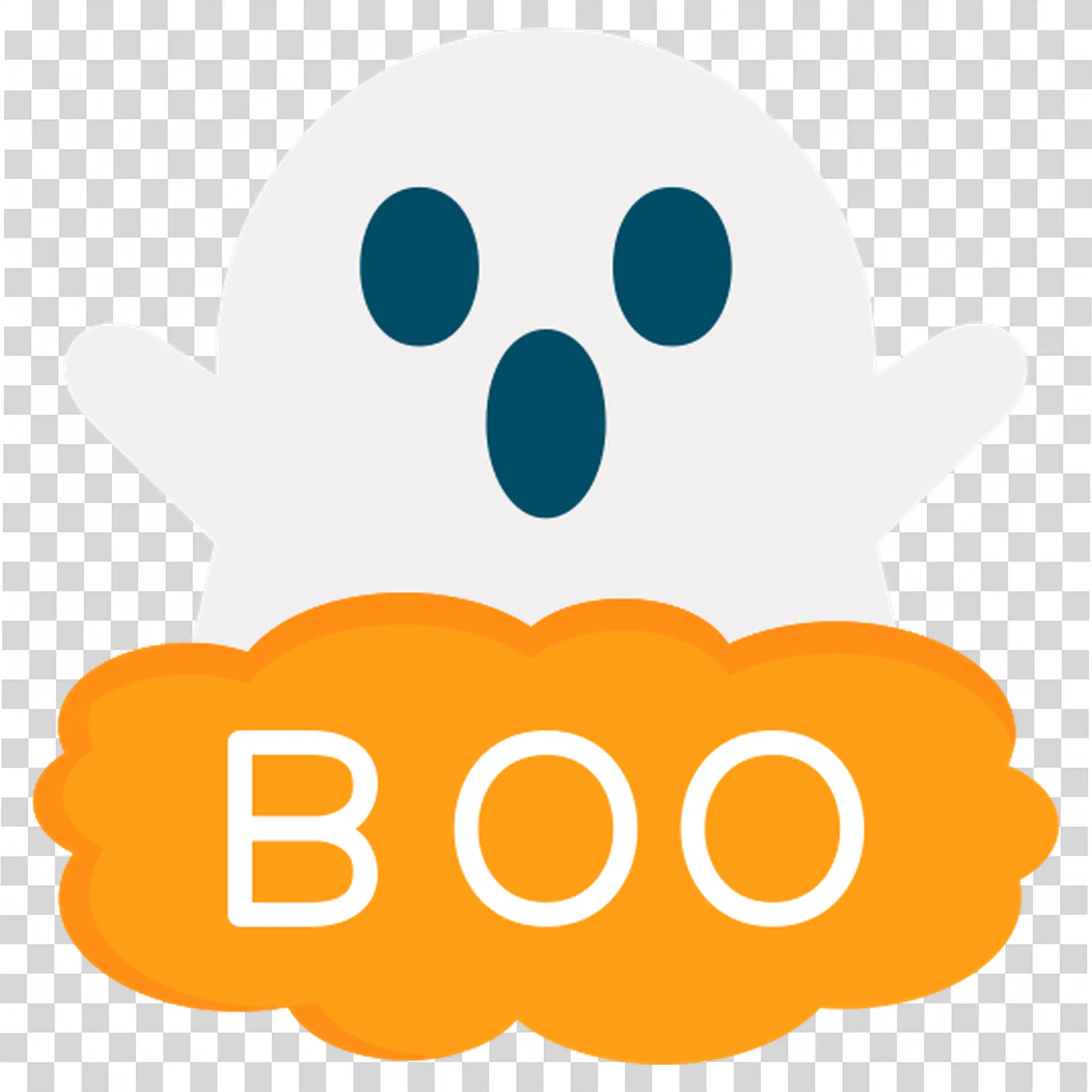 Ghosts Saying Boo with Clouds Halloween Scary Cute Typography