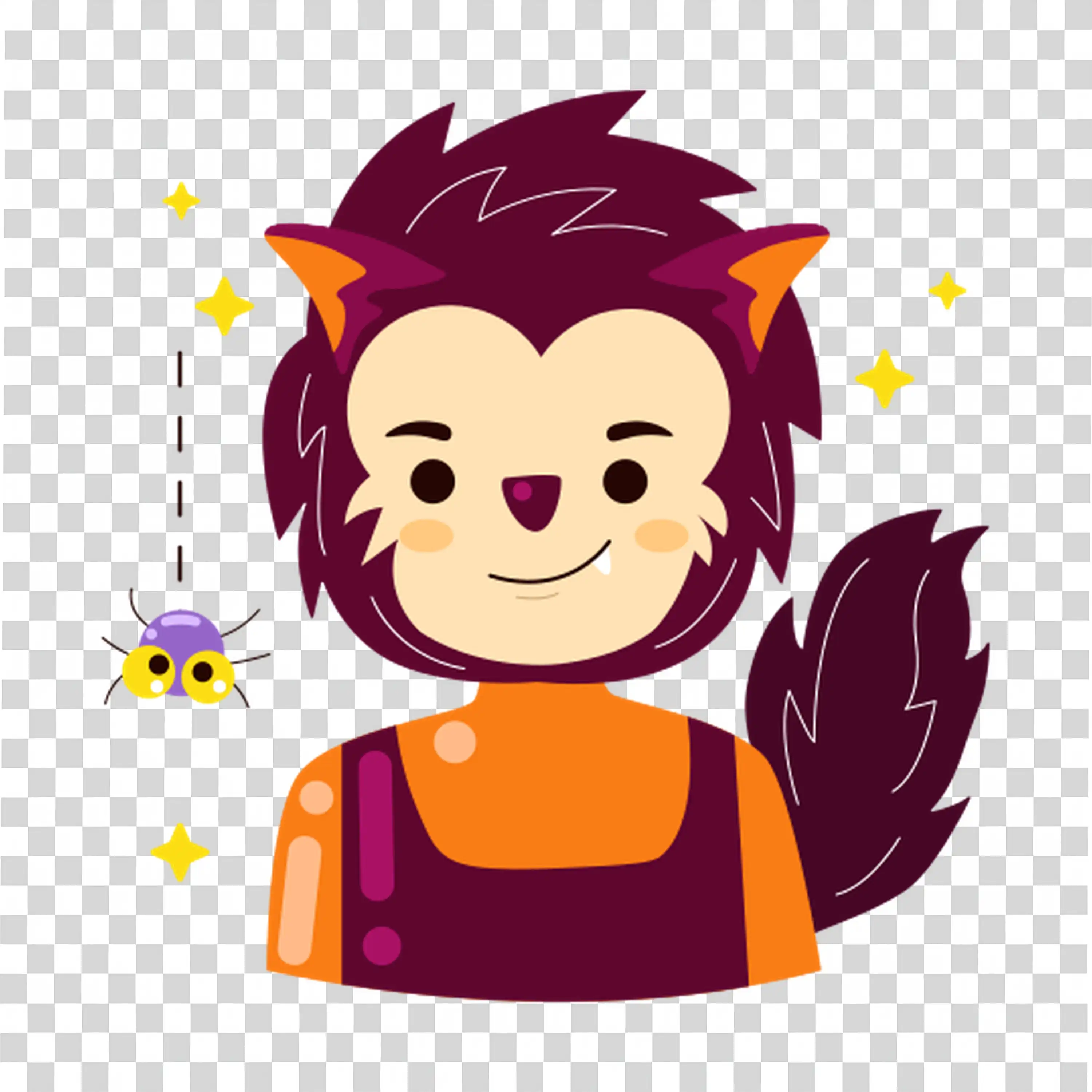 Girl Dressed As a Friendly Halloween Character PNG