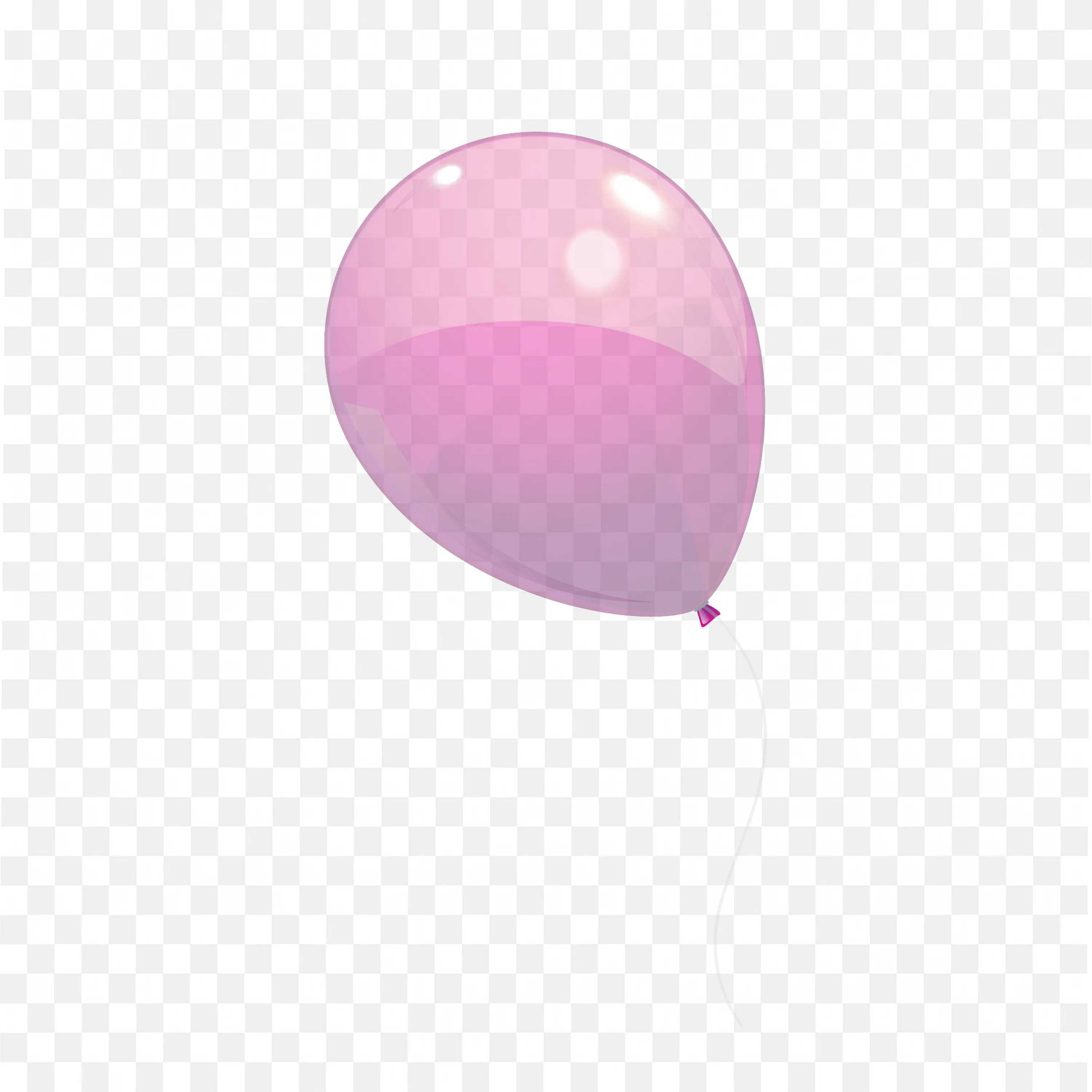 Glossy Pink Balloon with String Single Party Decoration