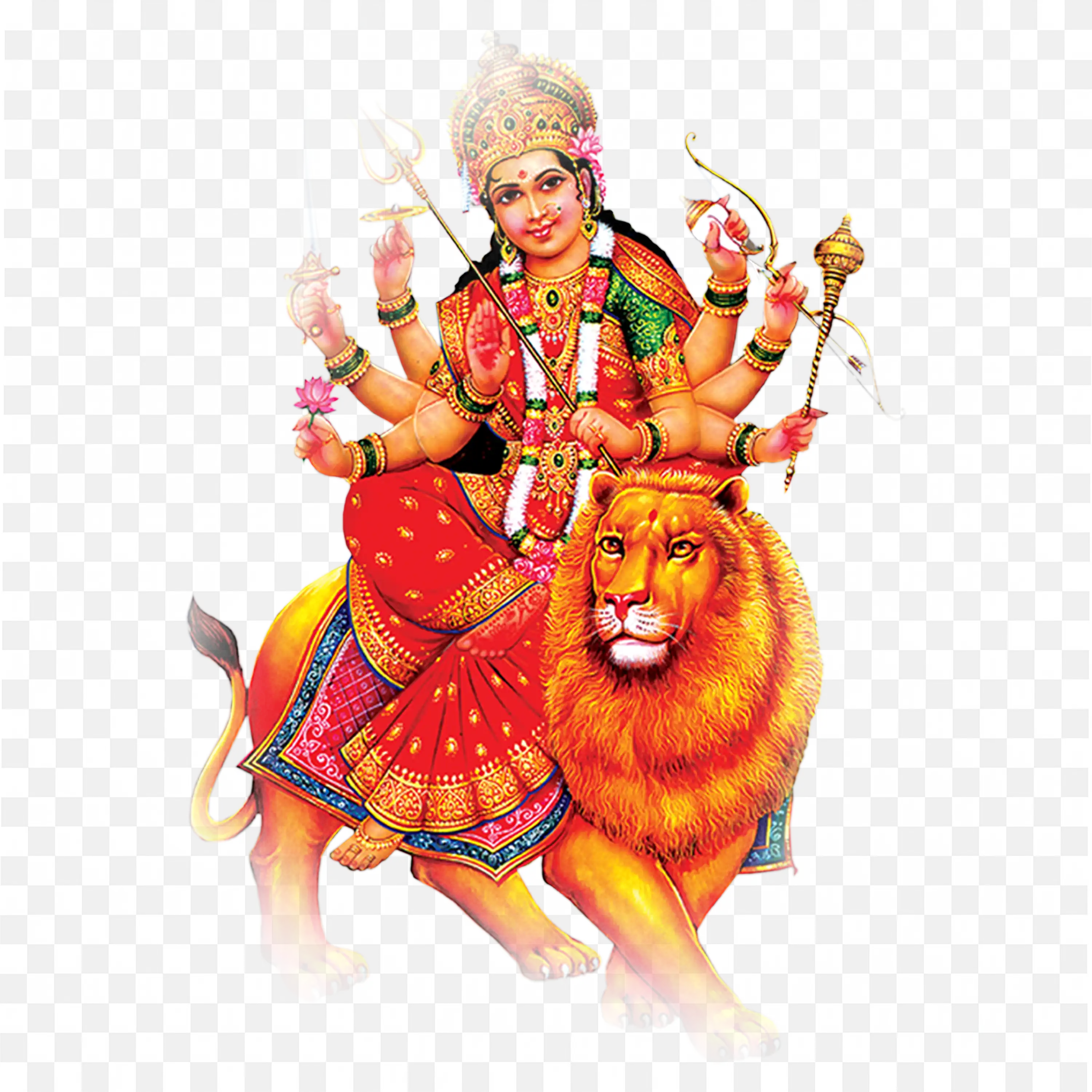 Goddess Durga Illustration Revered Supreme Hindu Deity Art