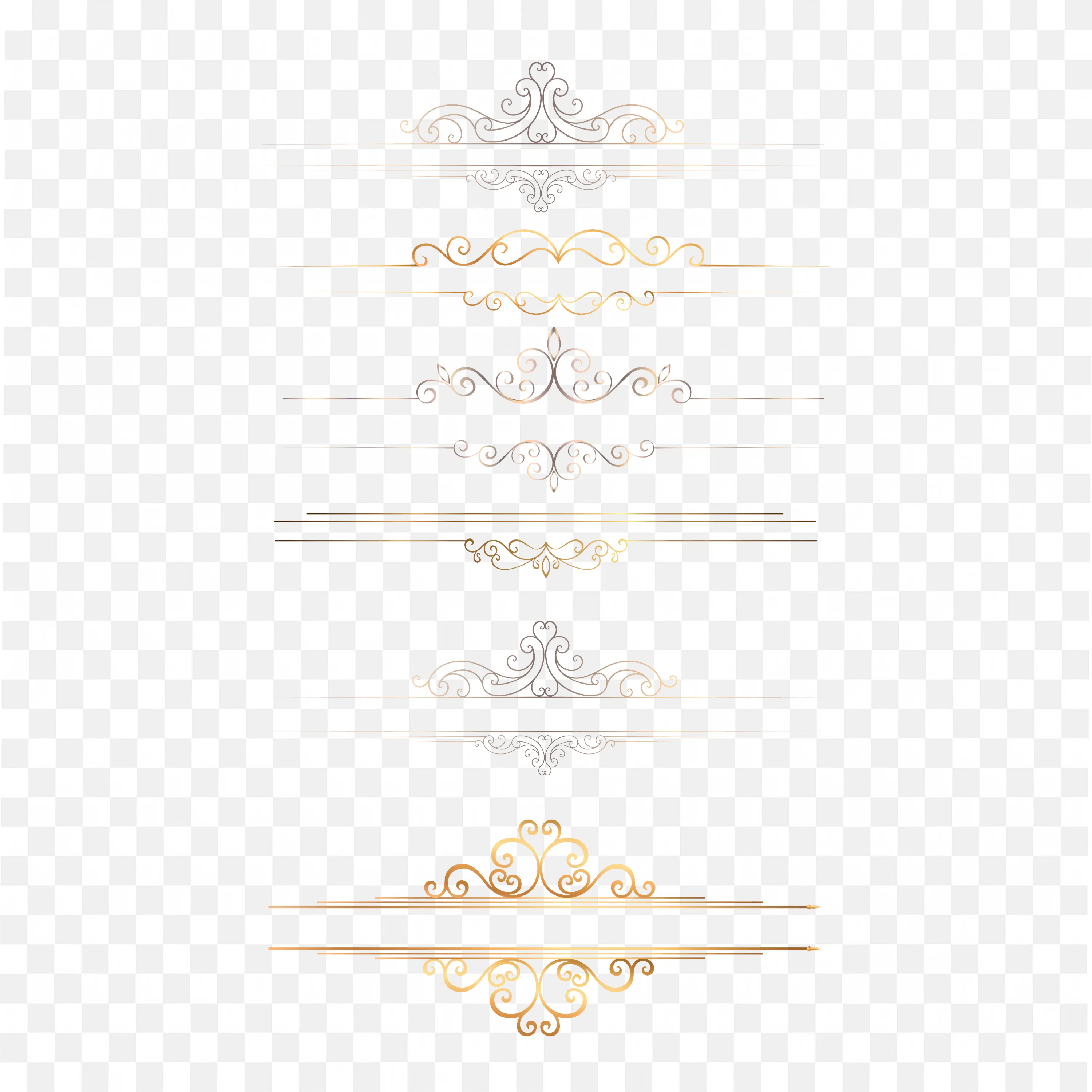 Gold Lace Pattern Border Elegant Design Elements PNG
