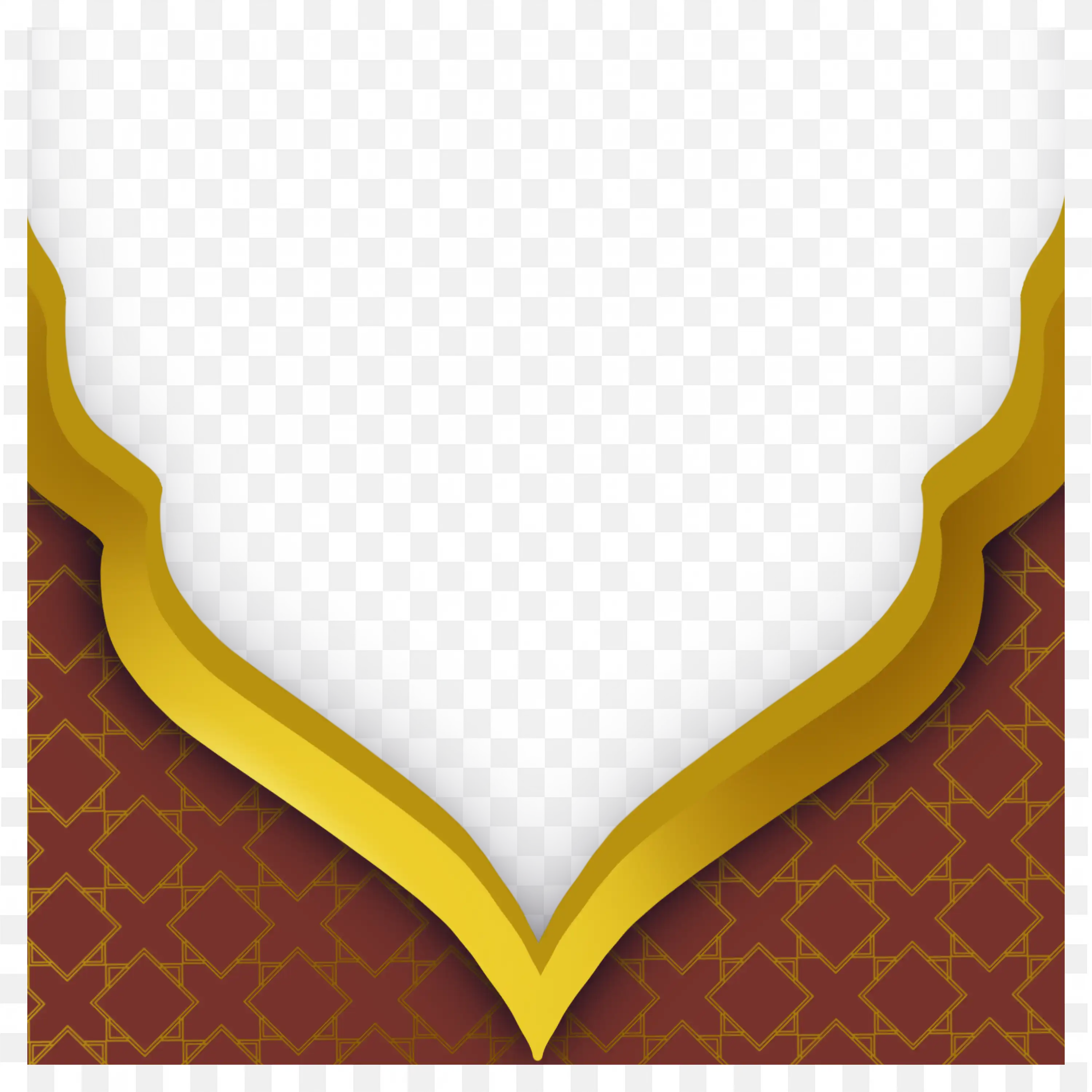 Golden Border Islamic Festival Background with White Center