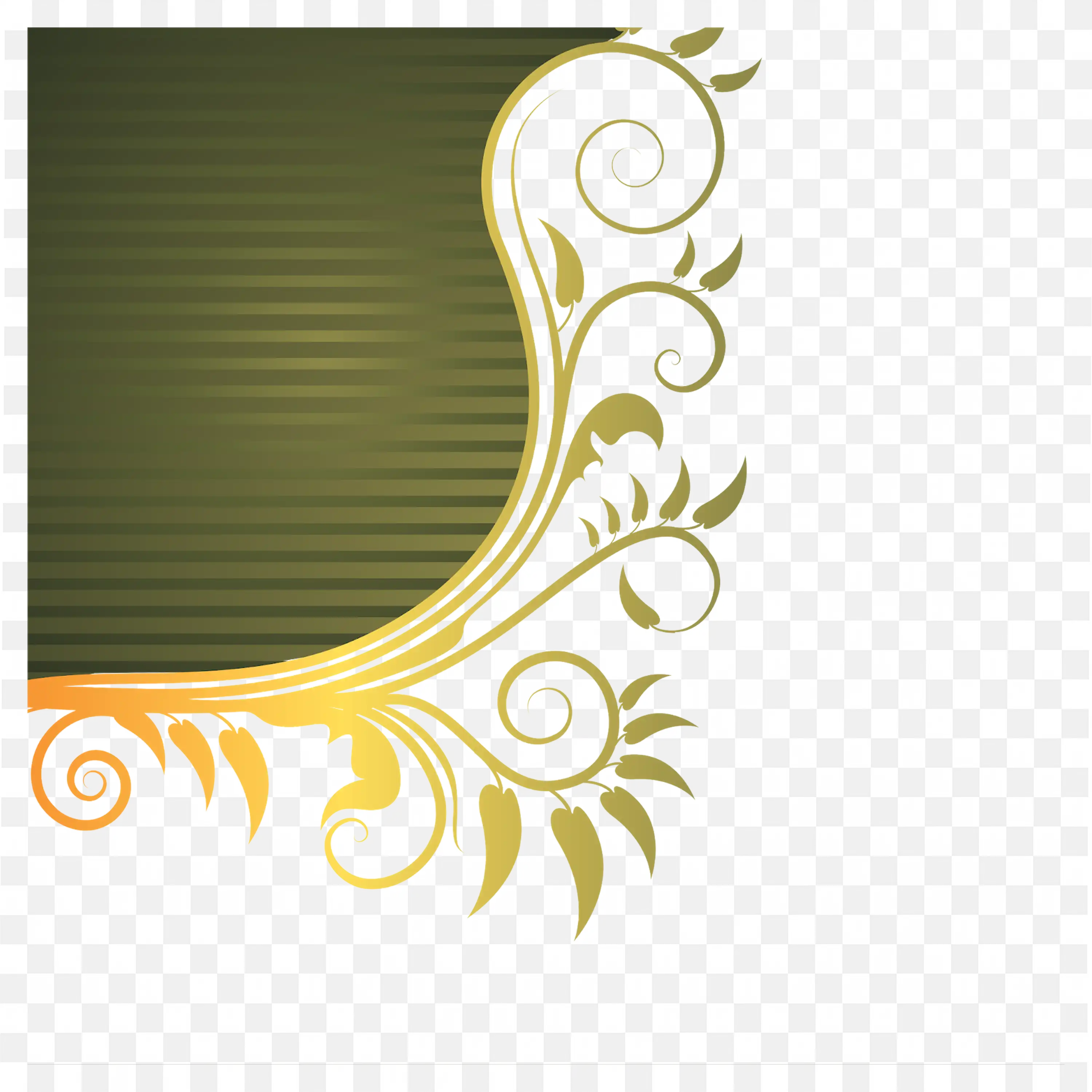 Golden Floral Corner Design for Card or Wedding Invitation