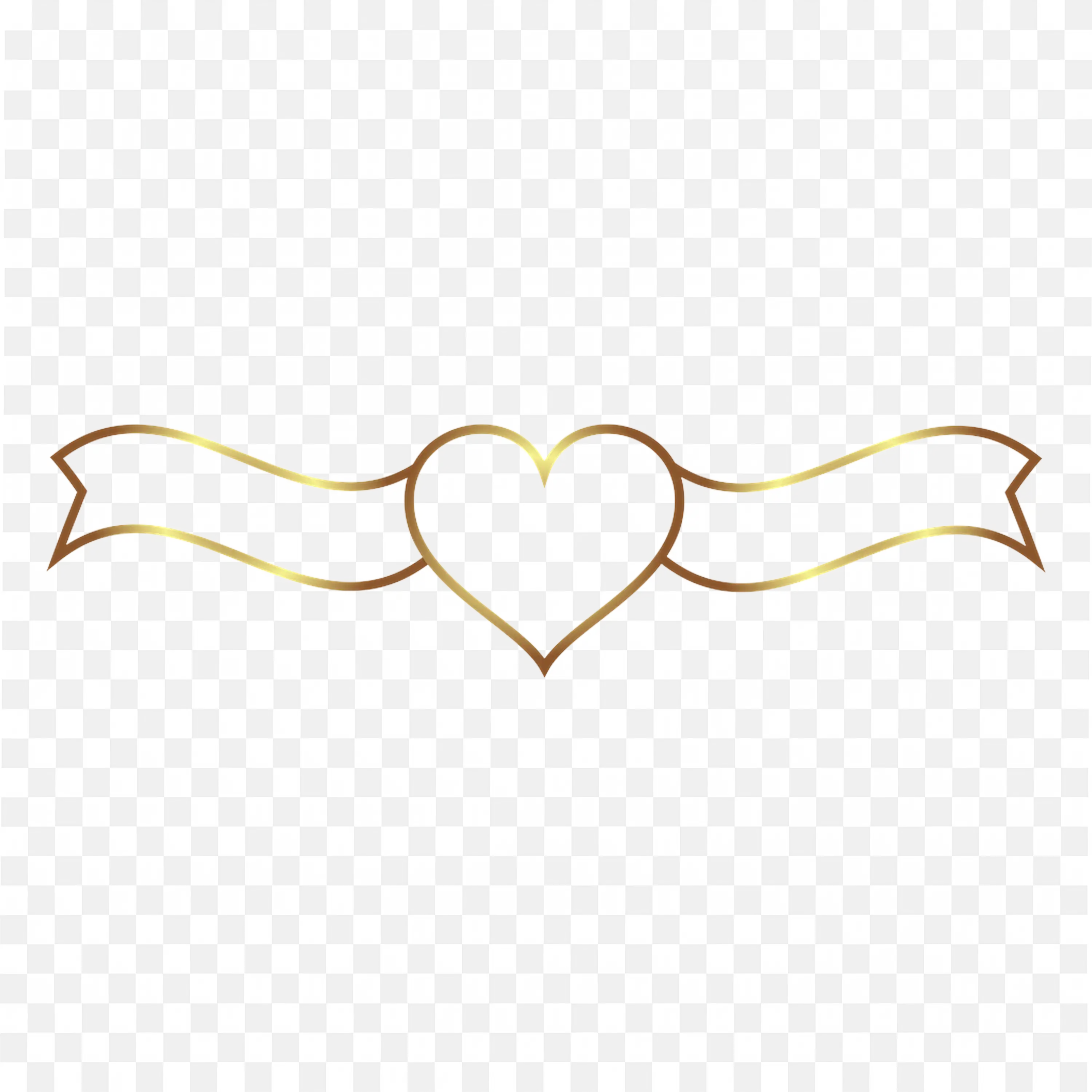 Golden Heart Divider Wedding Frame Invitation Border Clipart