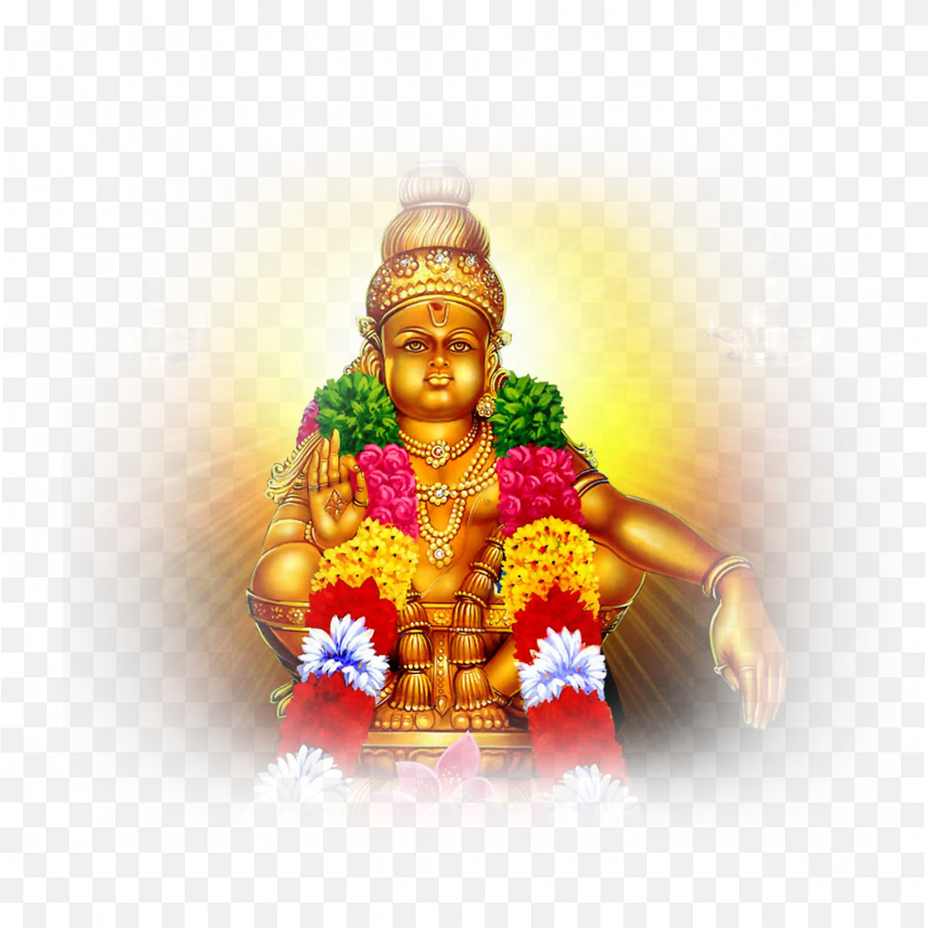 Golden Lord Ayyappa Statue Divine Hindu Art Download