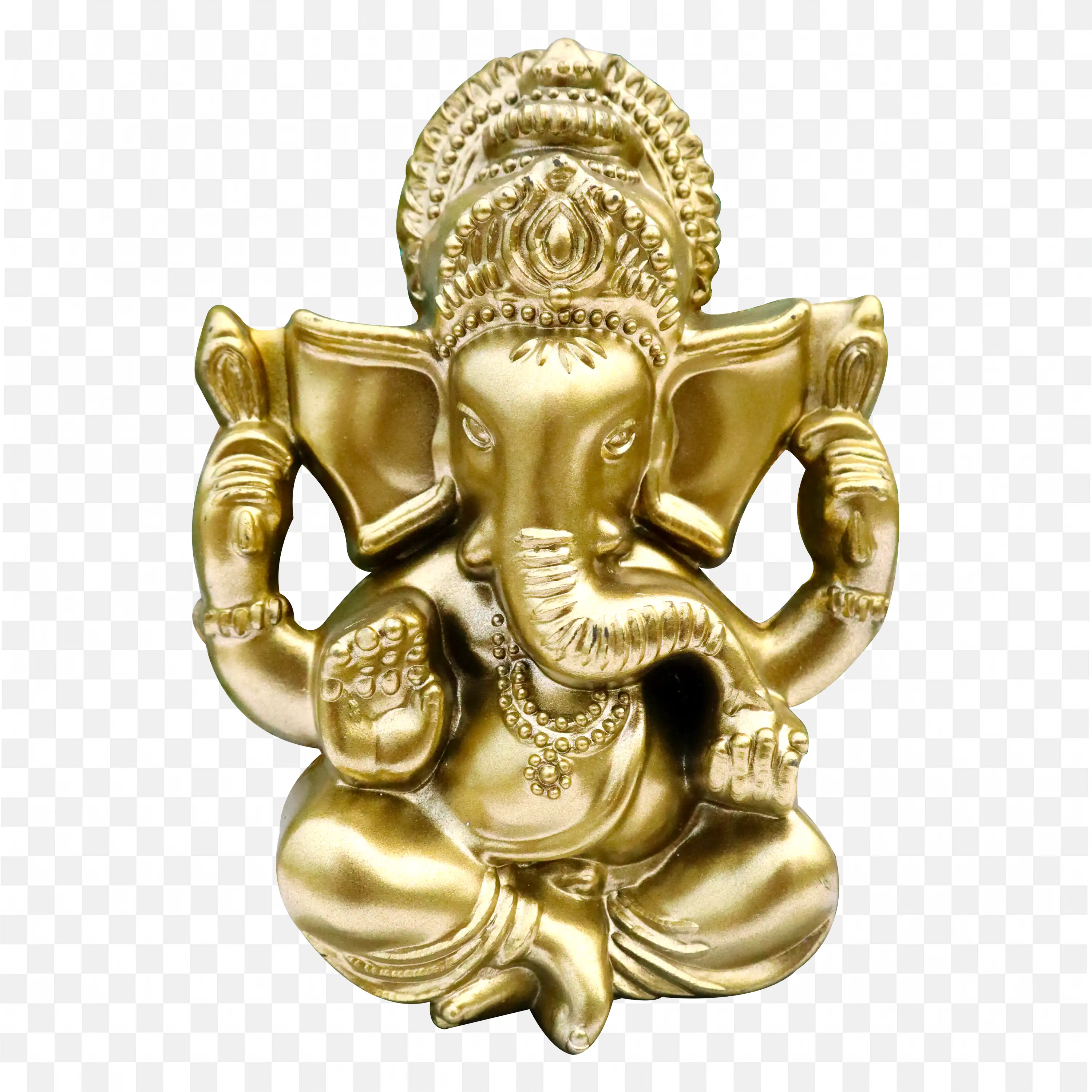 Golden Lord Ganesha Idol Illustration PNG Download
