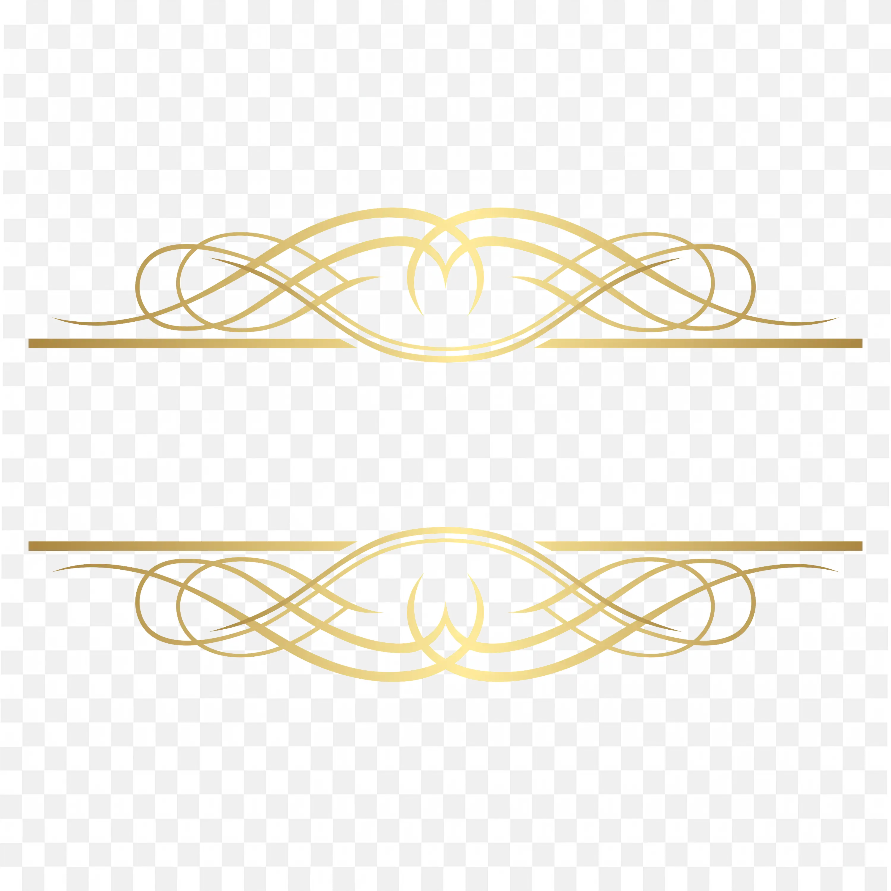 Golden Ornamental Divider for Cards or Wedding Invites