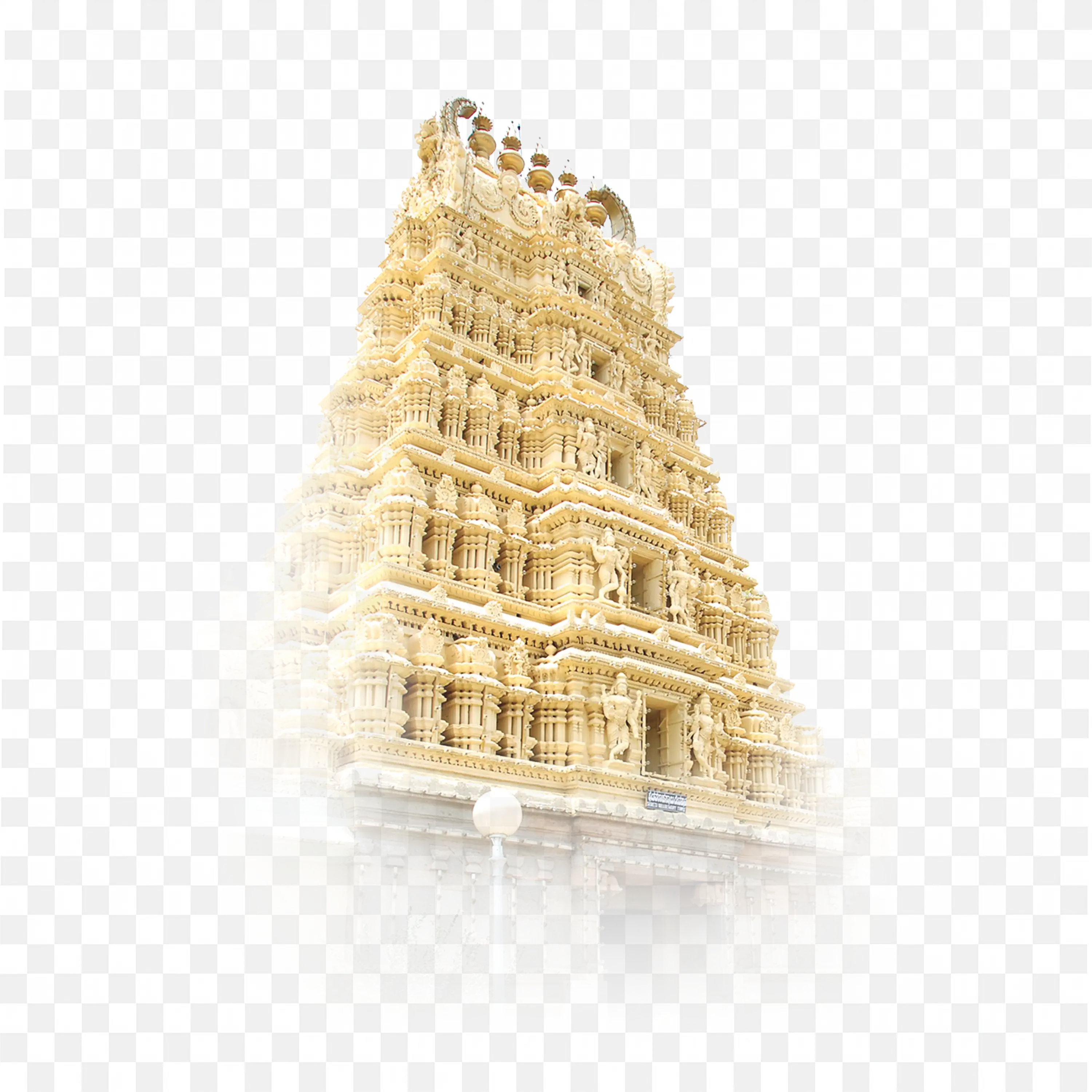 Golden Temple Tower South Indian Festive Celebration Art