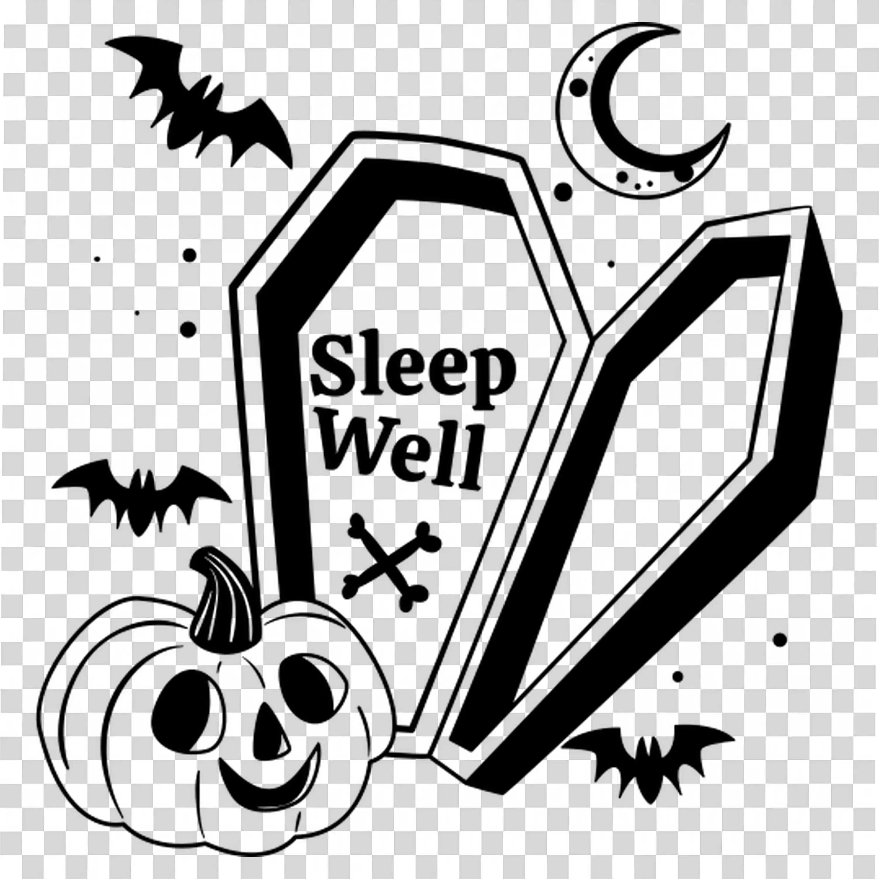 Gravestone with Sleep Well Text and a Small White Bunny