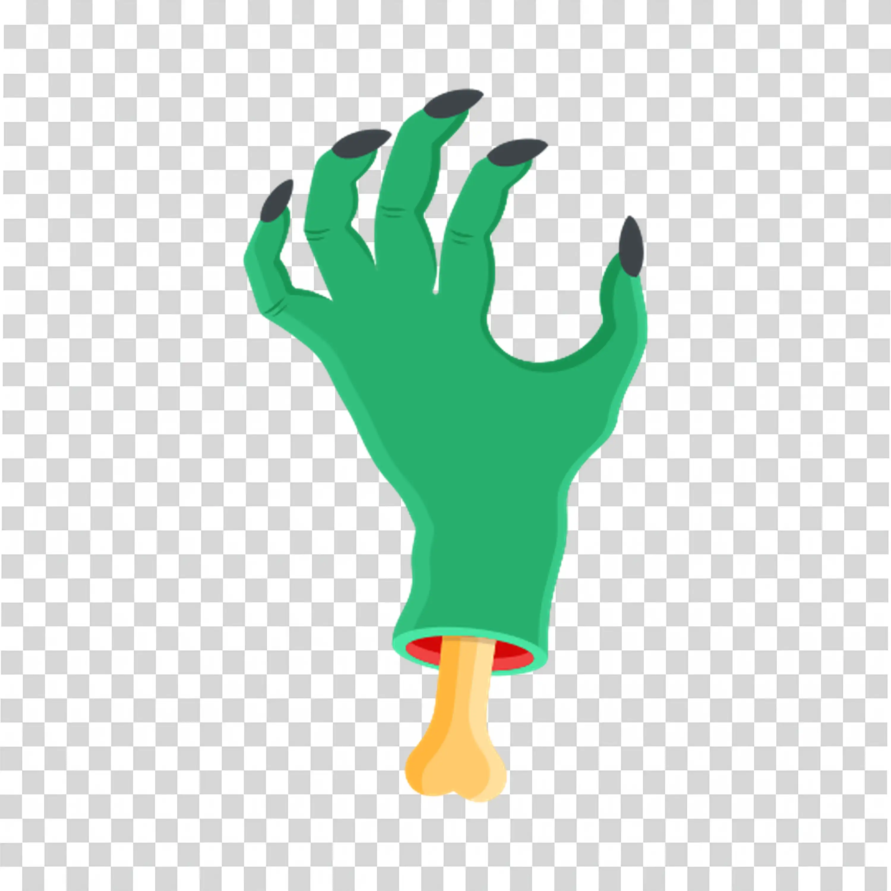 Green Hand Reaching Up from The Ground for Halloween