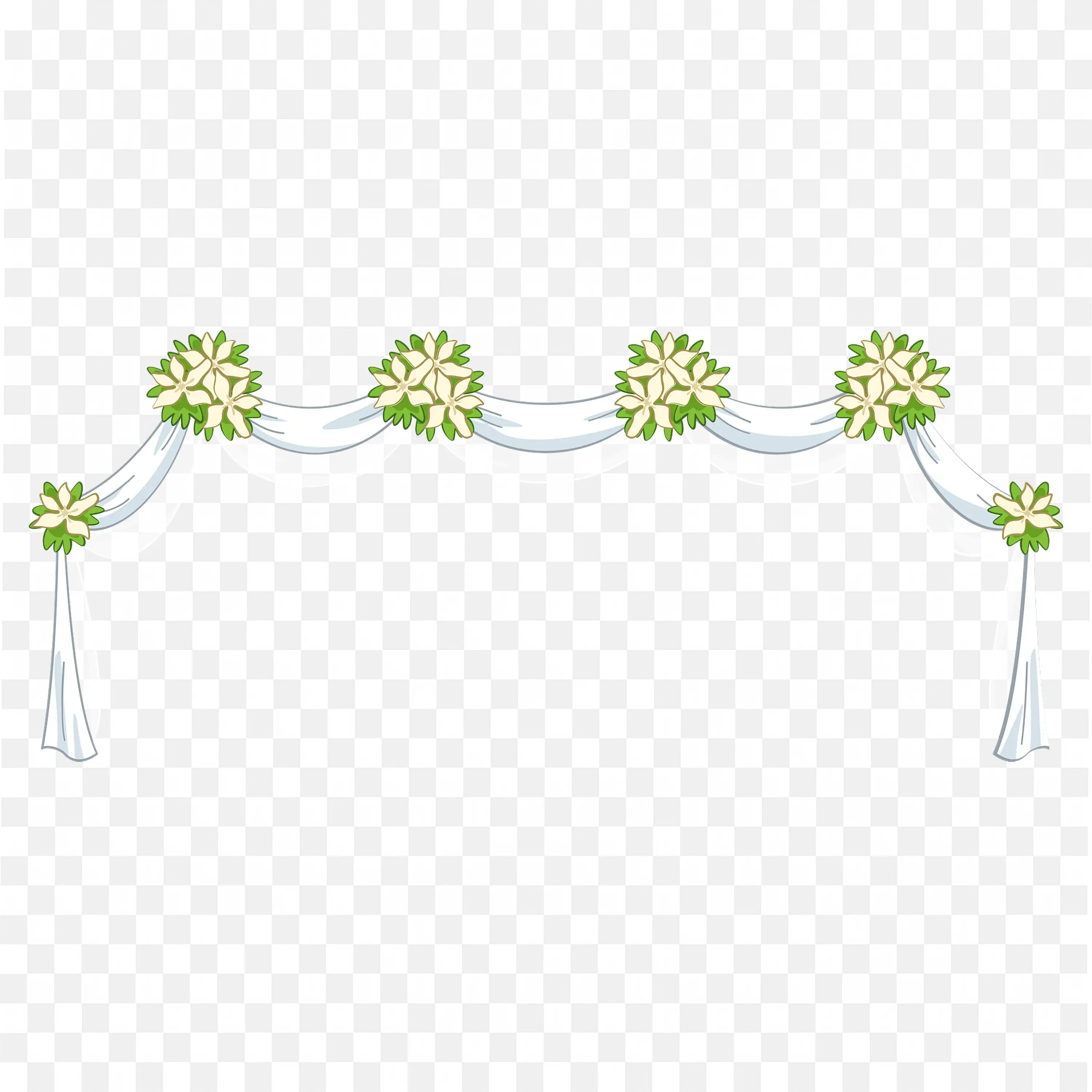 Green and White Flower Garland Wedding Decoration Border