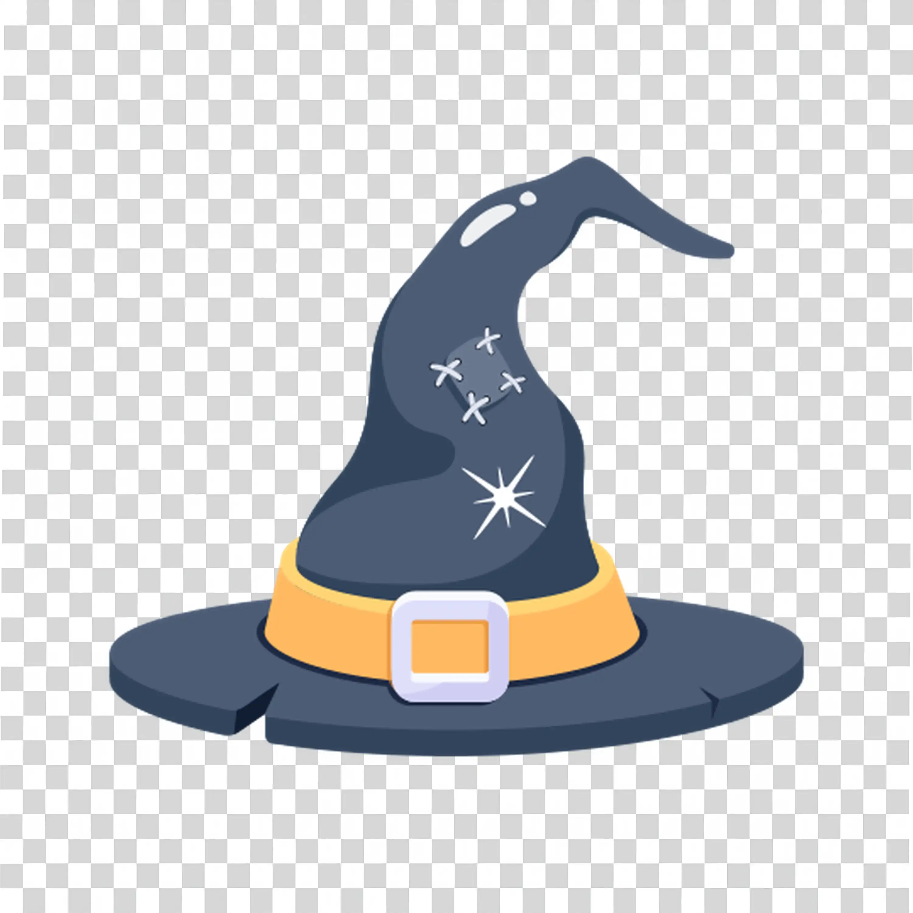 Grey Witch Hat with Buckle in Magical Halloween Theme