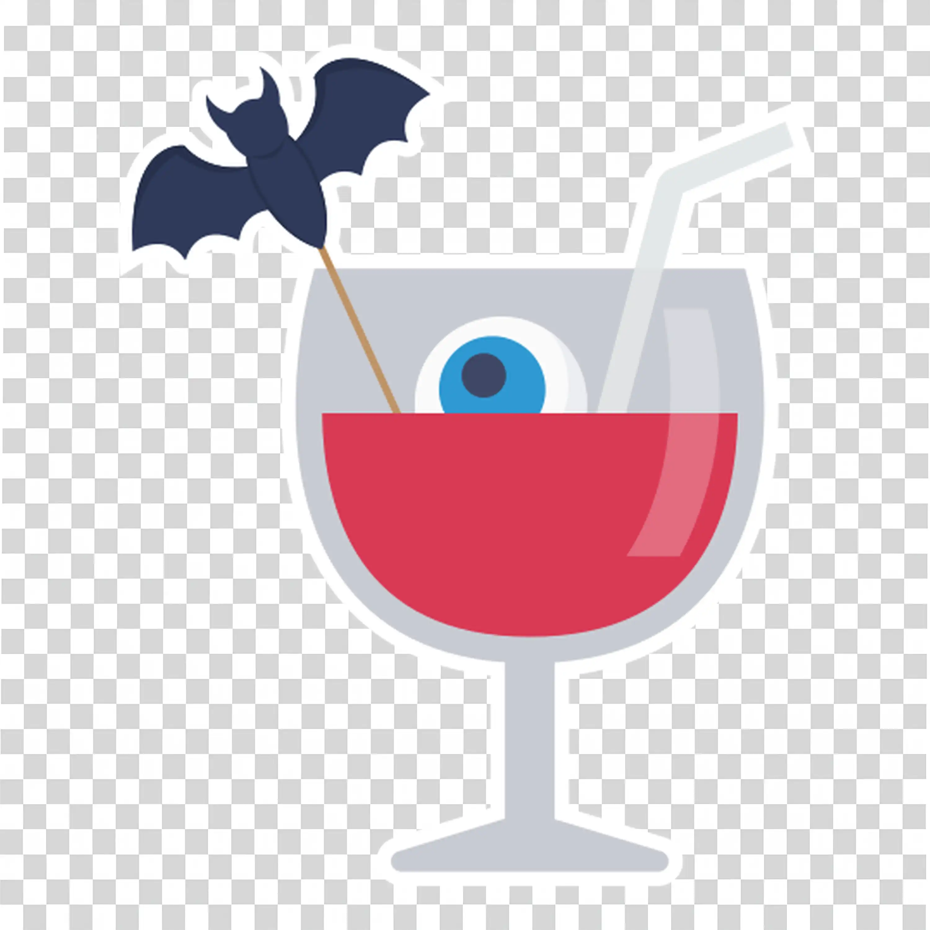 Halloween Drink with Bat and Eye Decoration Free PNG