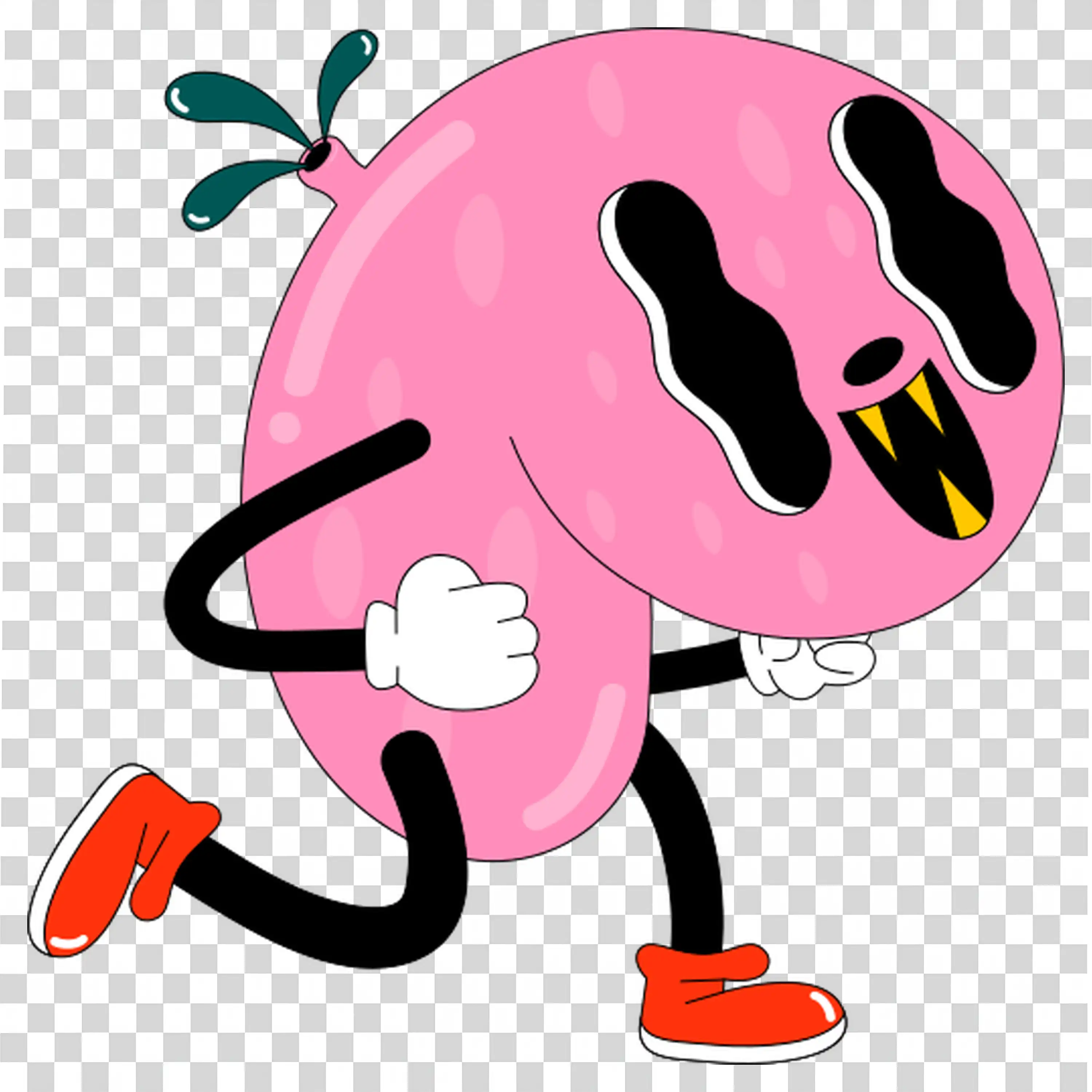 Halloween Monster with Pink Body and Festive Costume