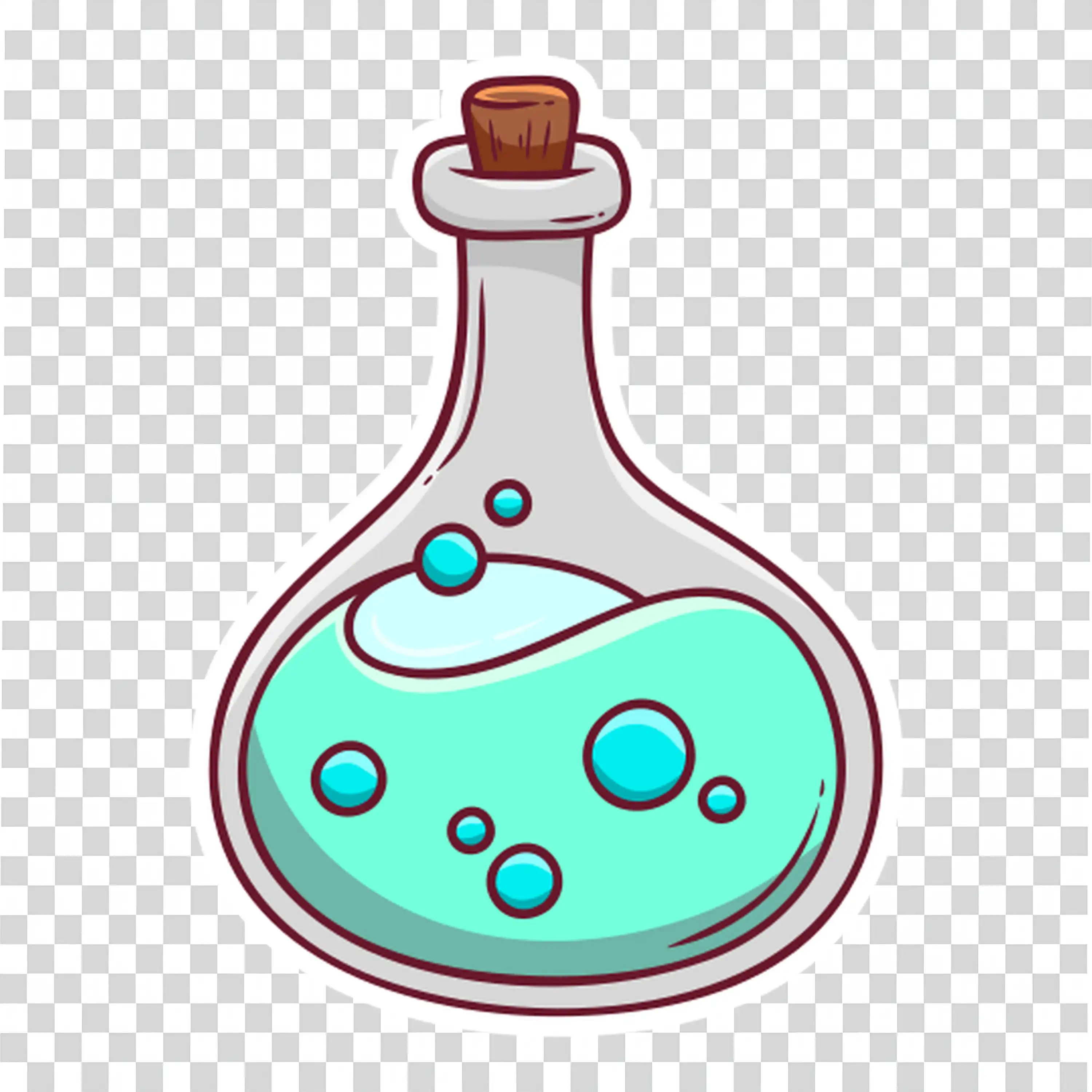 Halloween Potion Bottle with Green Liquid and Magical Touch
