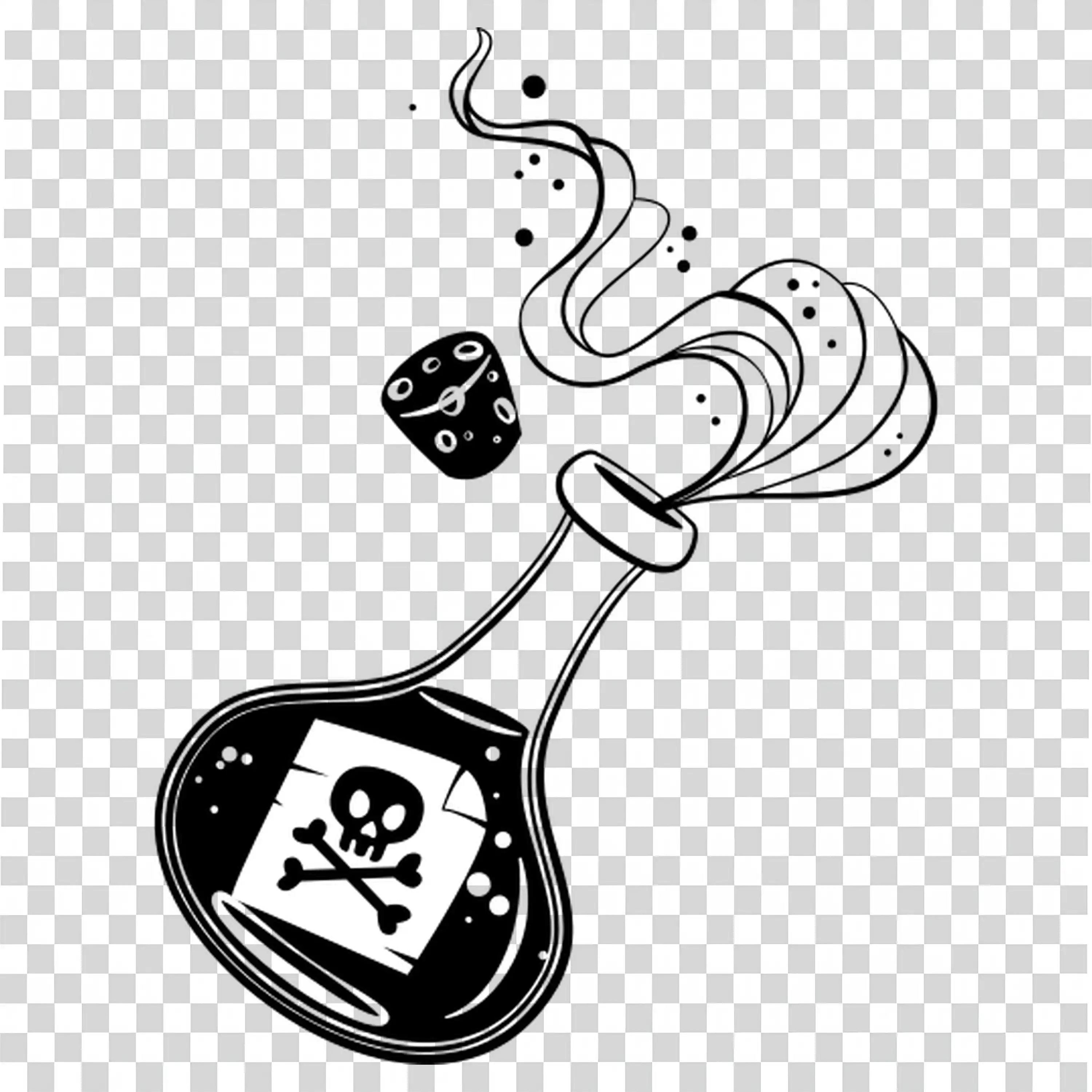 Halloween Potion Bottle with Smoke and Magic PNG Image