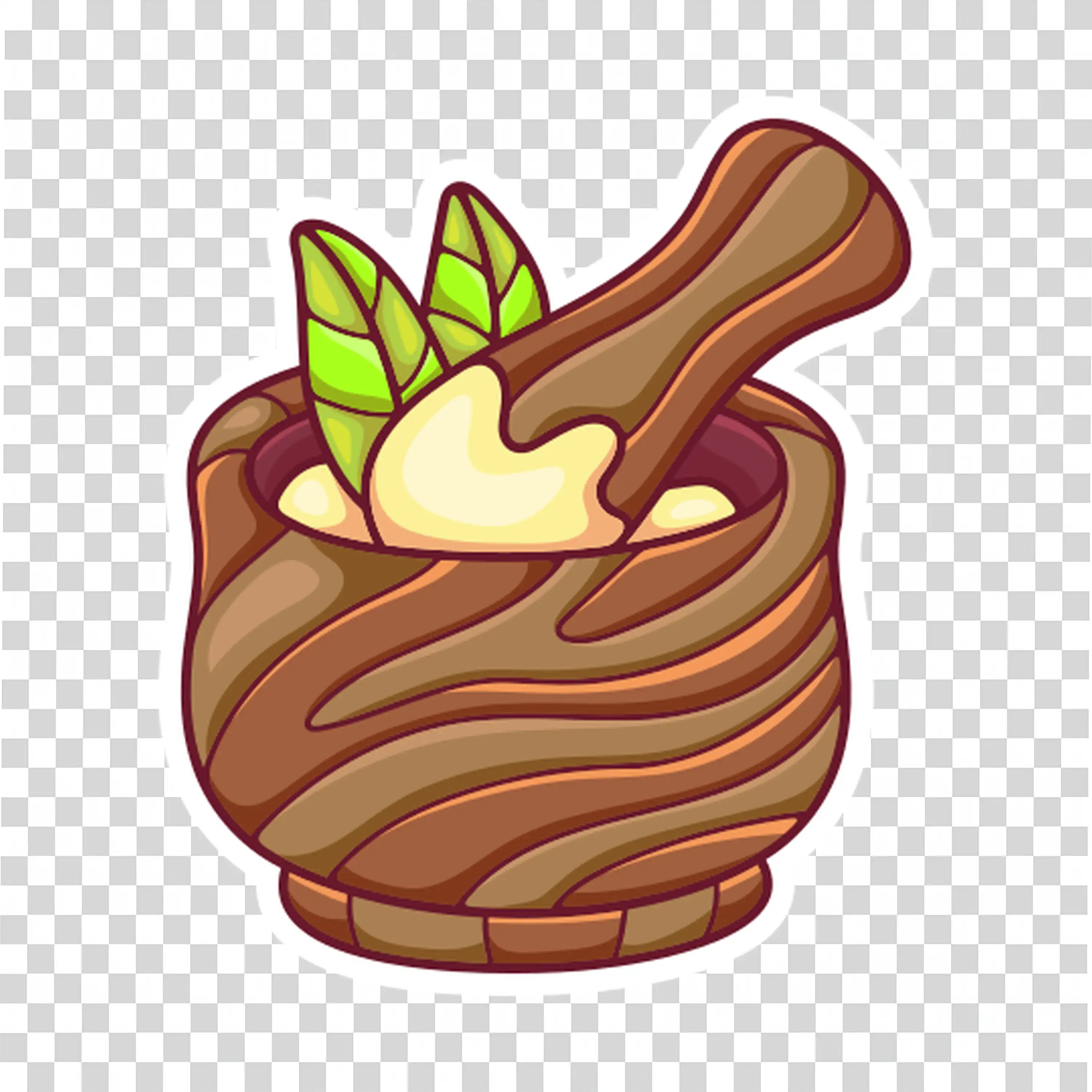 Halloween Potion Bowl with Spooky Herbs and Bones PNG