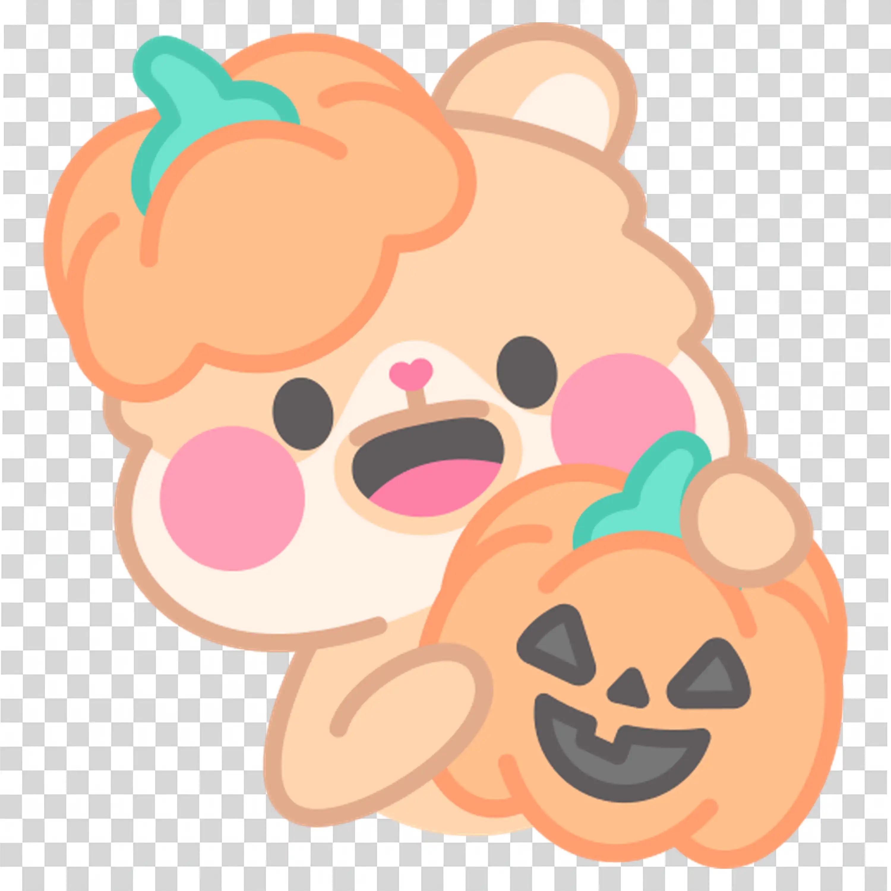 Halloween Pumpkin Ice Cream Cone Character with Fun Design