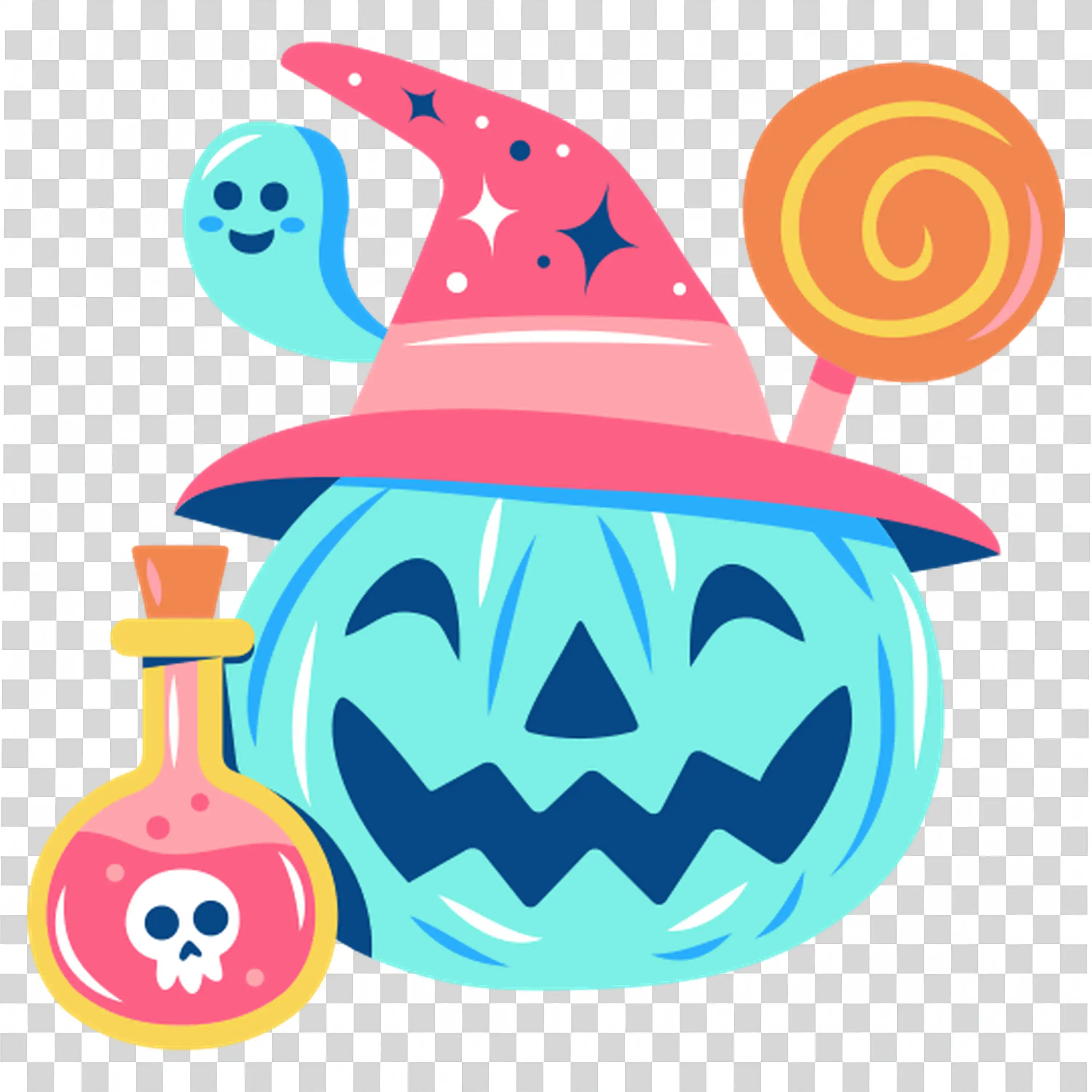 Halloween Pumpkin in a Witch Hat for Magical Vibes