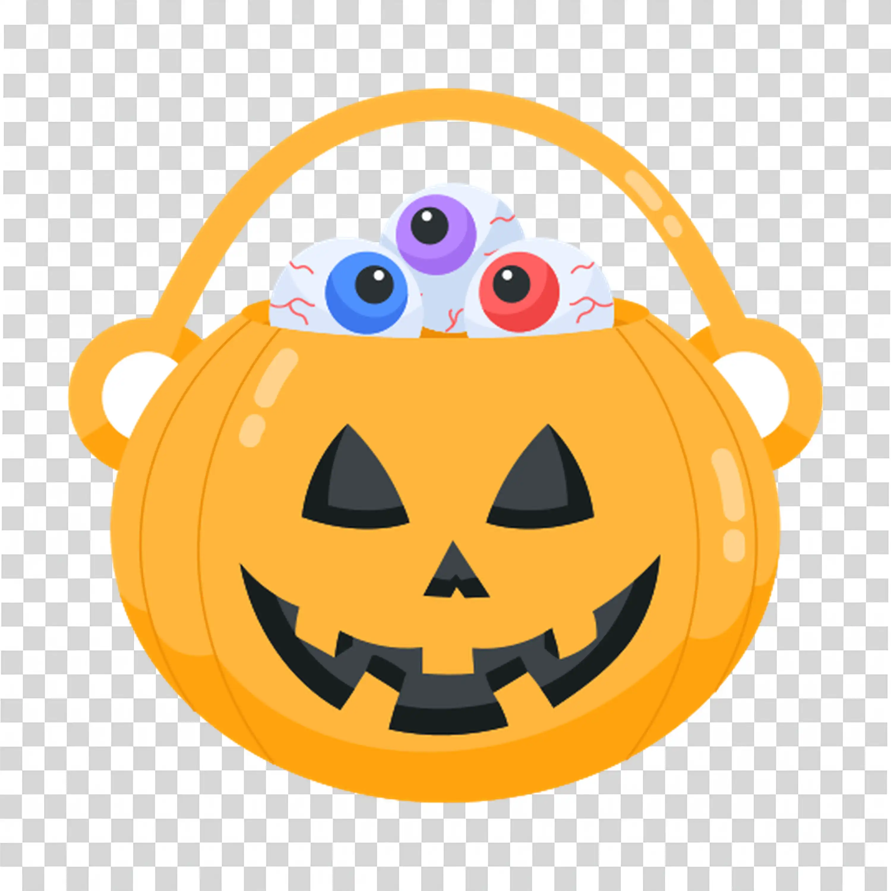 Halloween Pumpkin with a Face and Tiny Ghost Friend