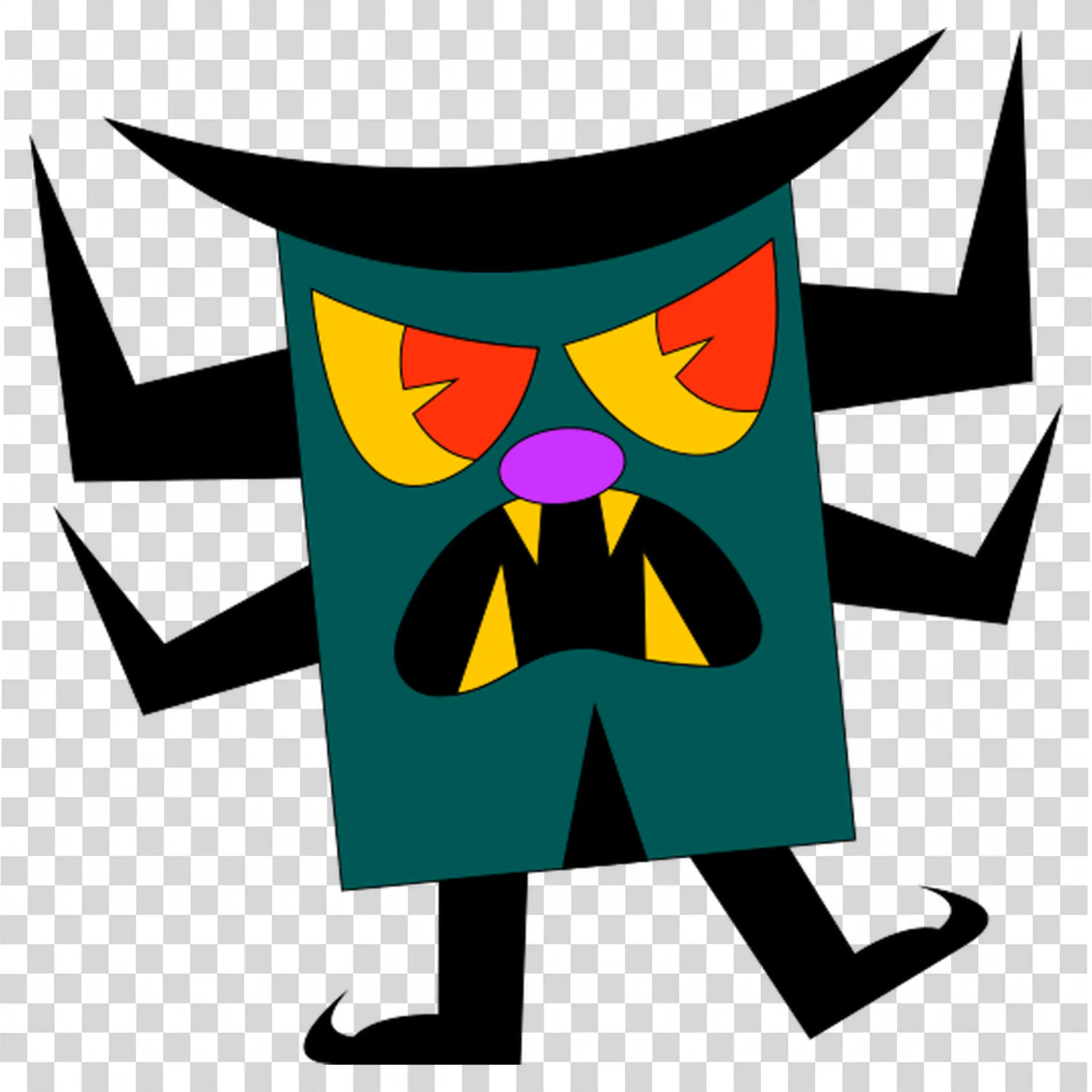 Halloween Spider Web with Angry Monster Face Illustration