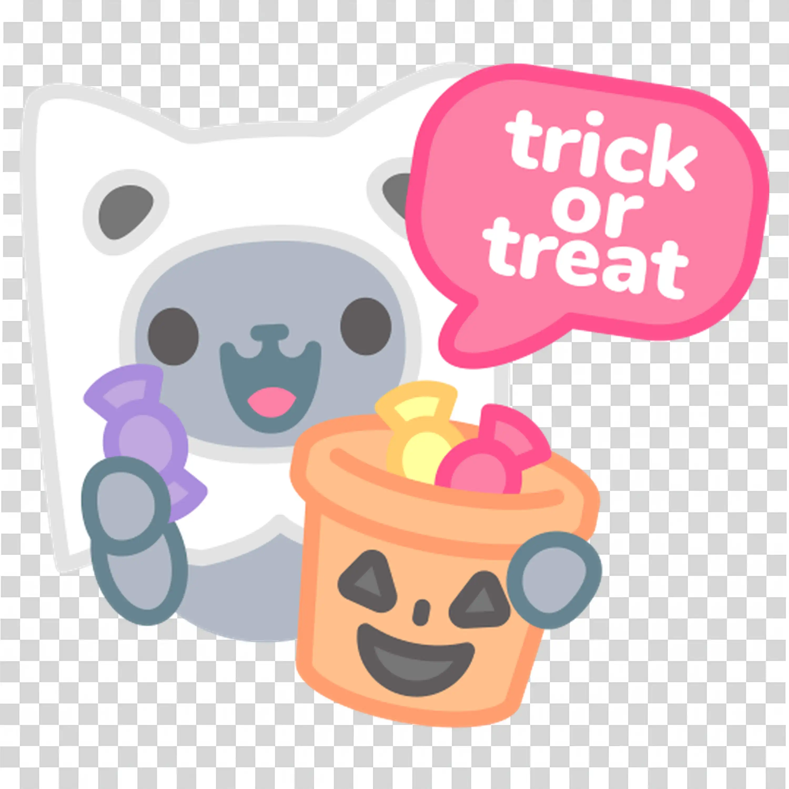 Halloween Treats with Cat and Candy for Kids Free PNG
