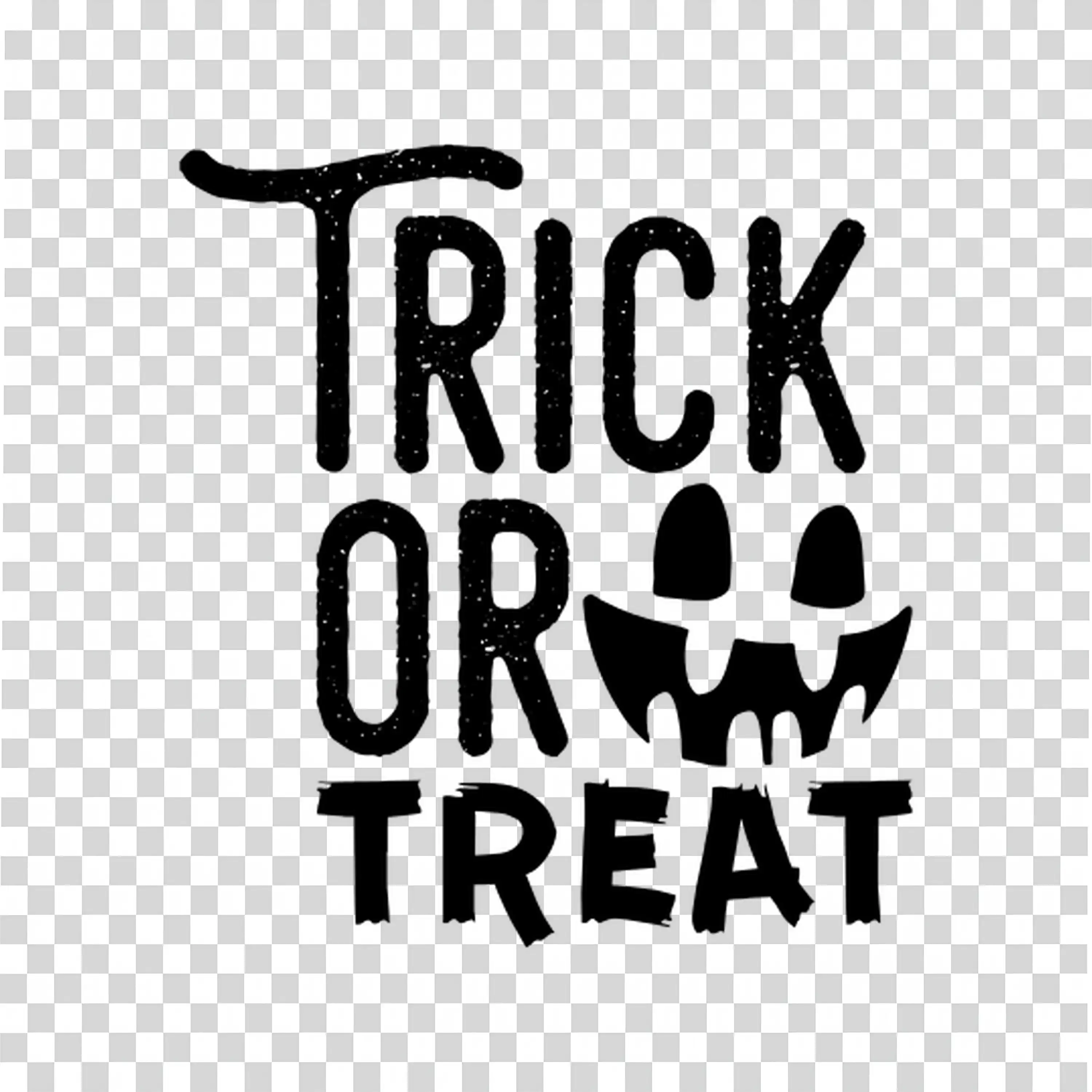 Halloween Trick Treat Text Design with Ghosts and Pumpkins
