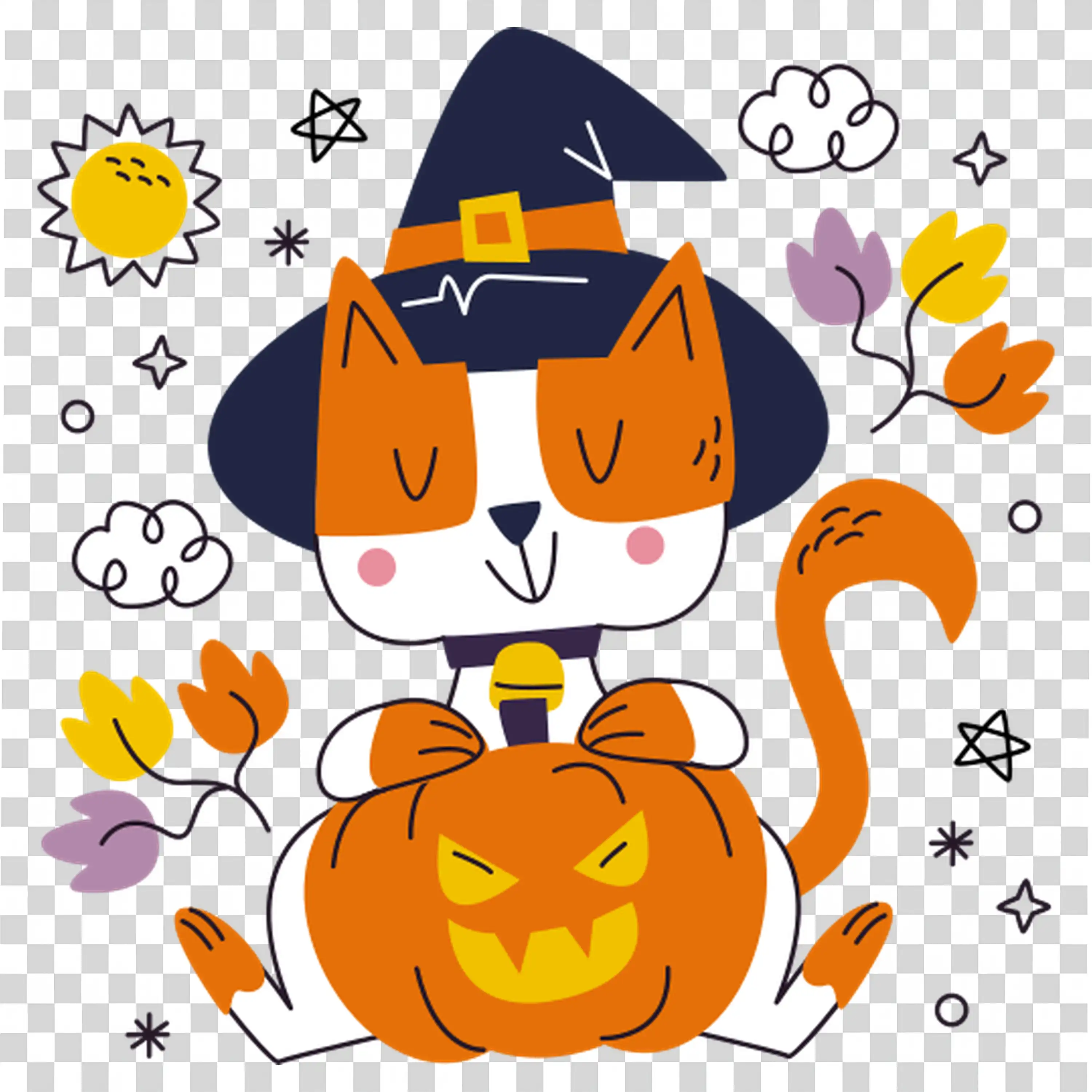Halloween Witch and Pumpkin Fun Free Hd PNG Download