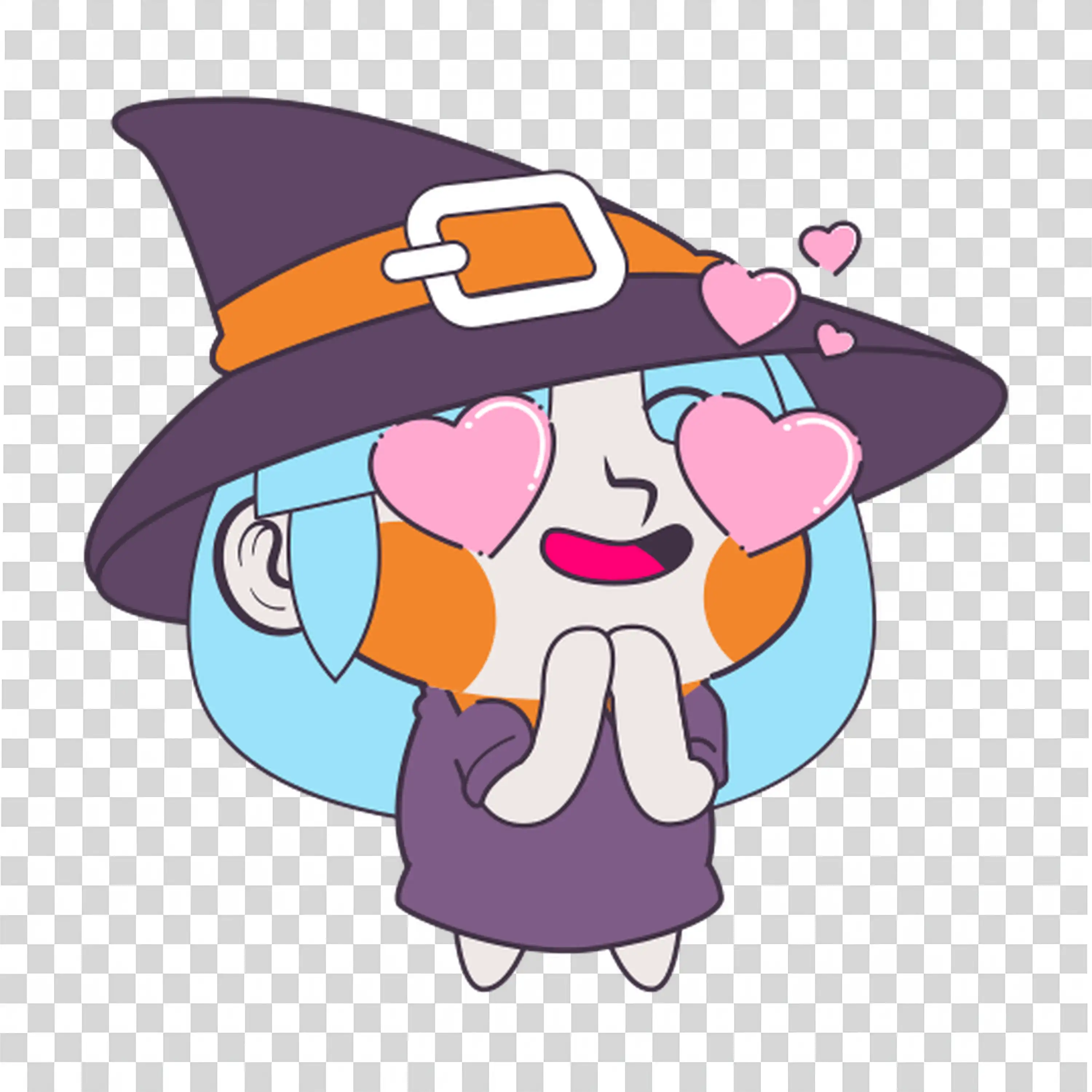 Halloween Witch with Purple Hair and Hat for Magical Fun