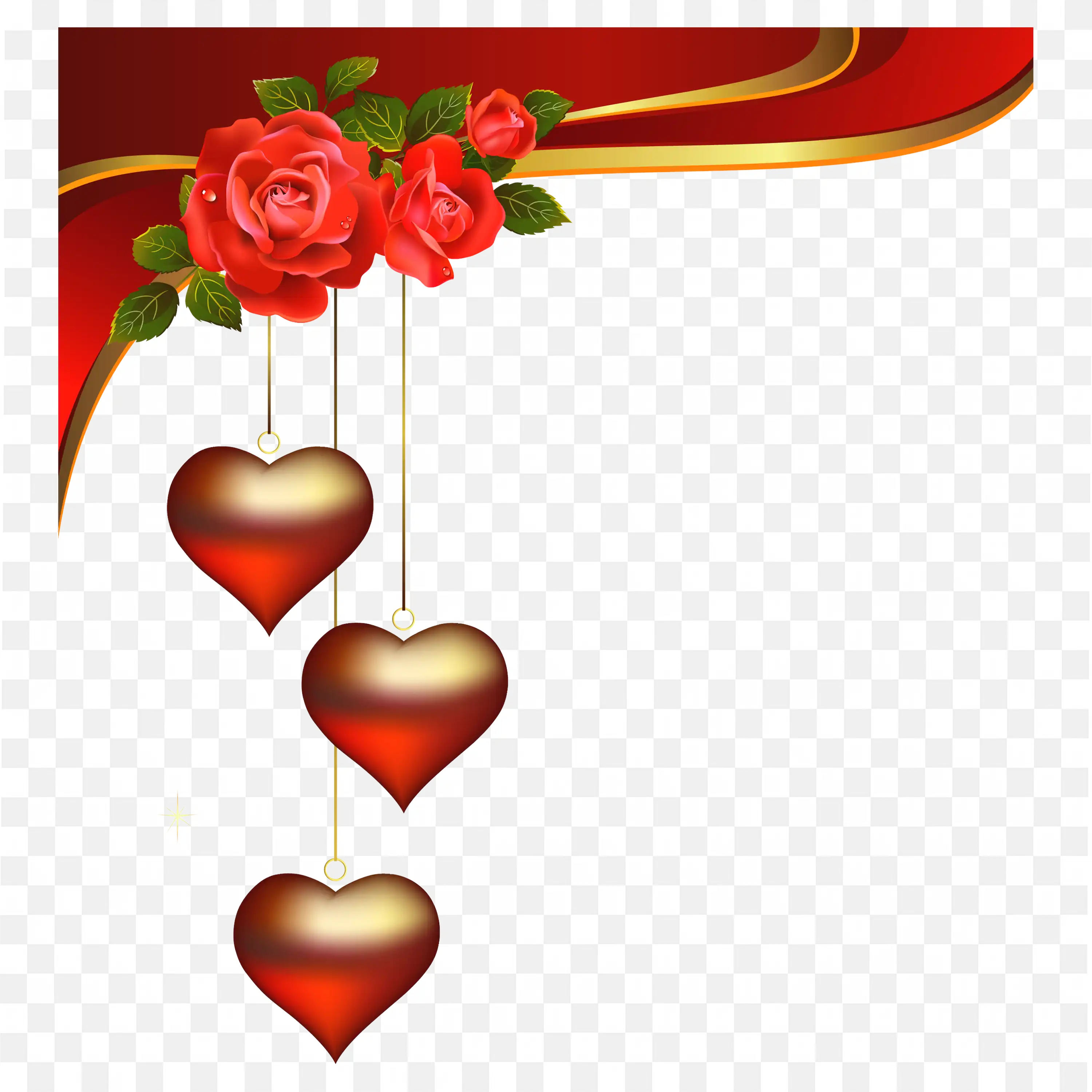Hanging Red Hearts Valentines Day Romantic Decoration