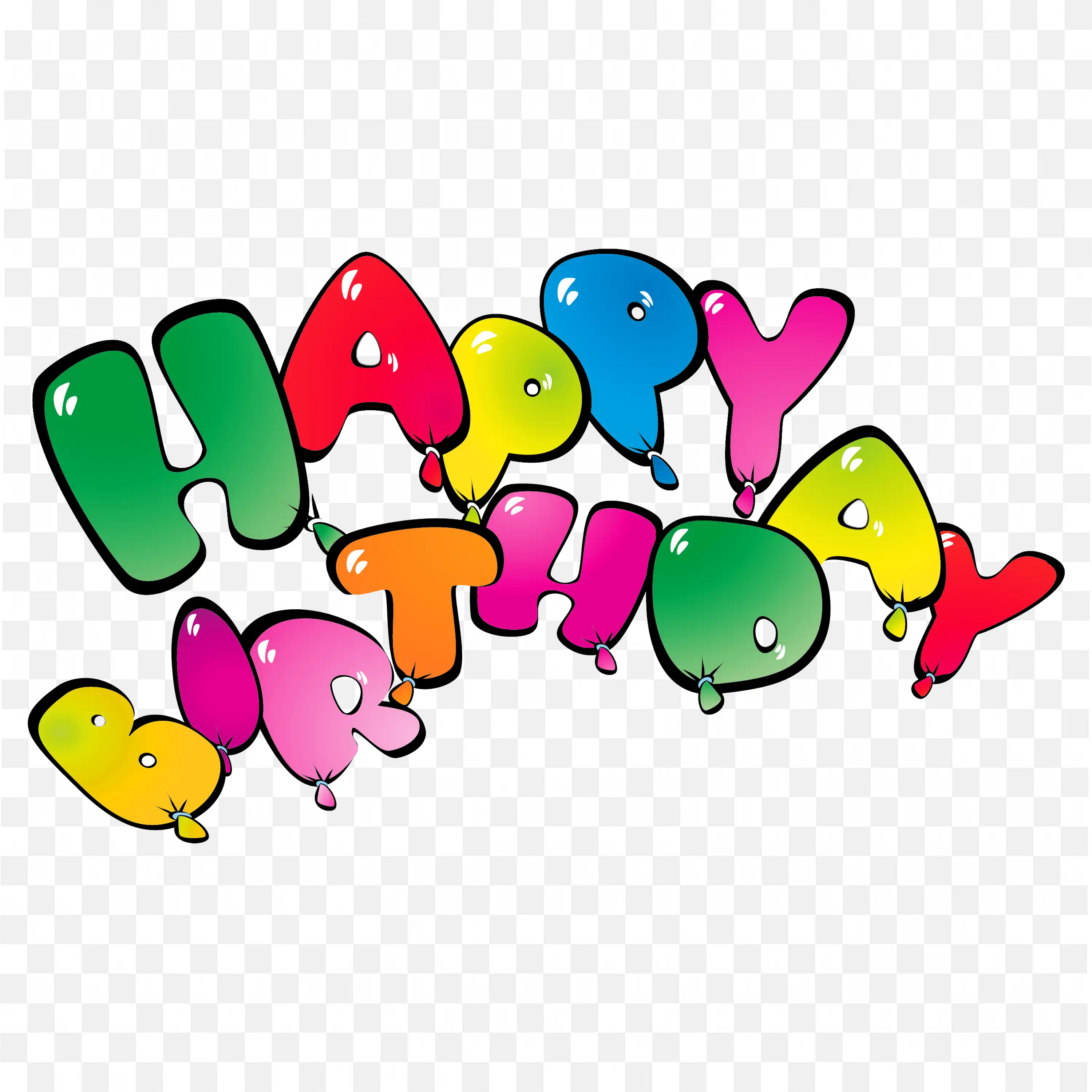 Happy Birthday Balloon Letters Colorful Party Illustration