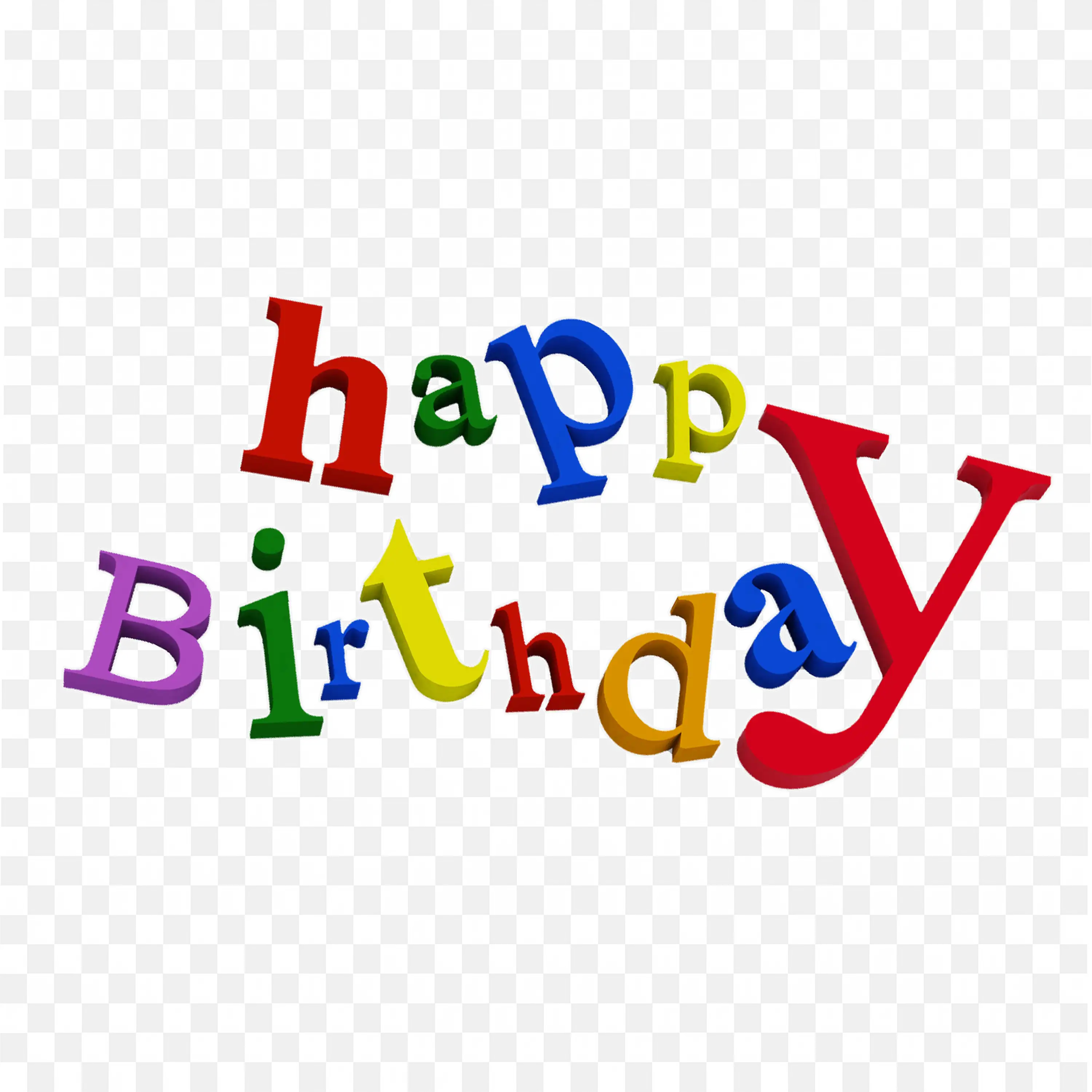 Happy Birthday Text Colorful Letters Fun Party Art