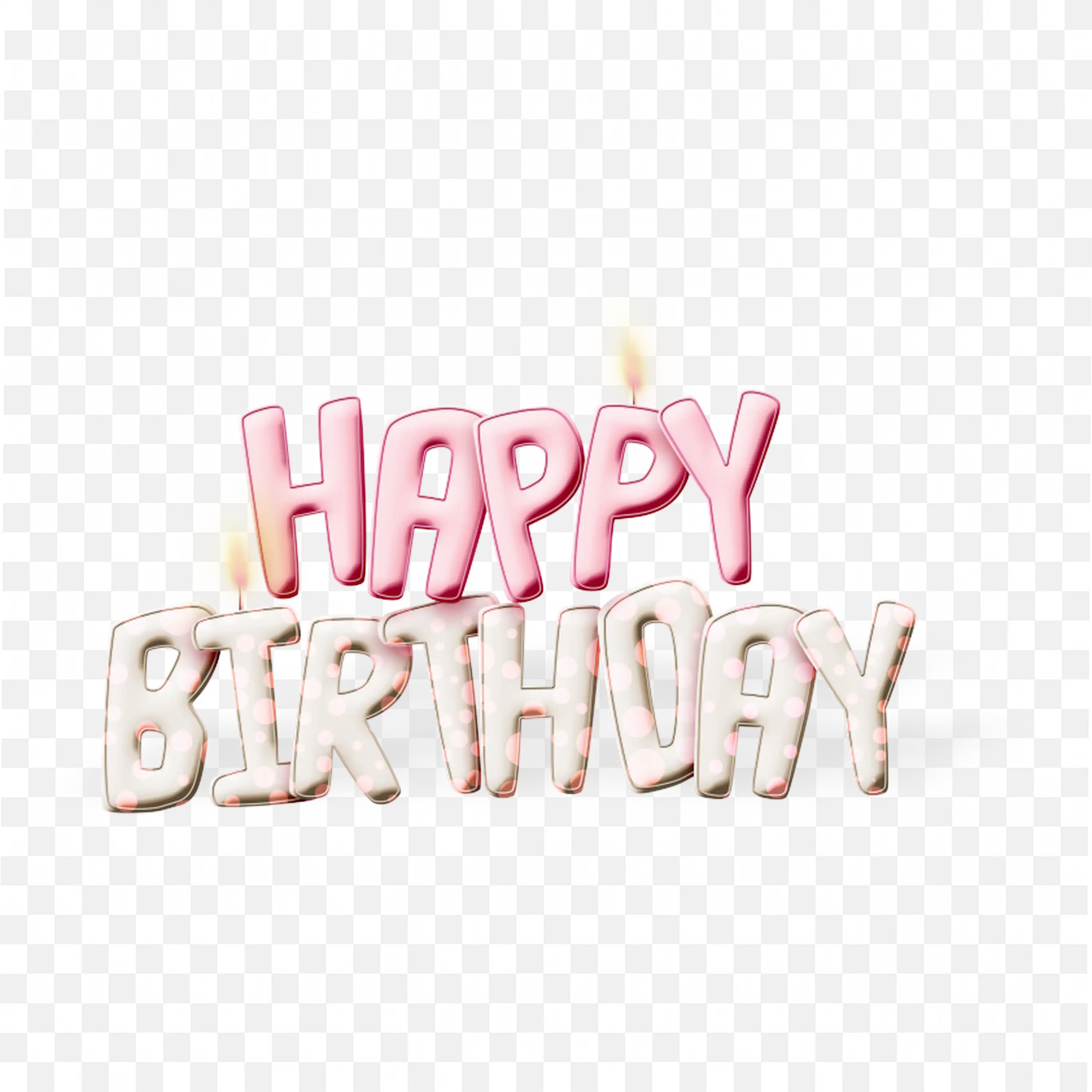 Happy Birthday Text as Lit Candles Festive Celebration Clip Art