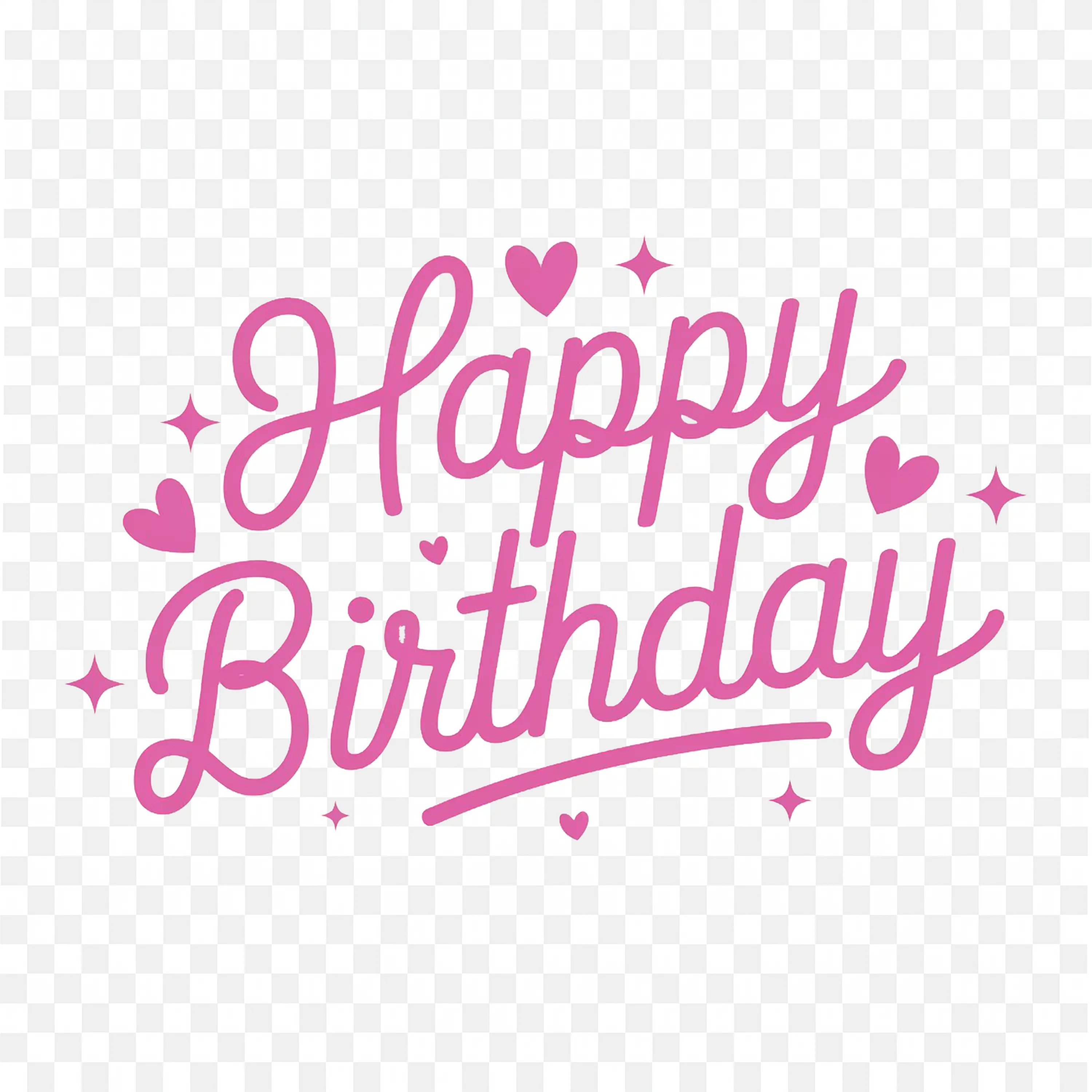 Happy Birthday Text Pink Color Design Photo Art