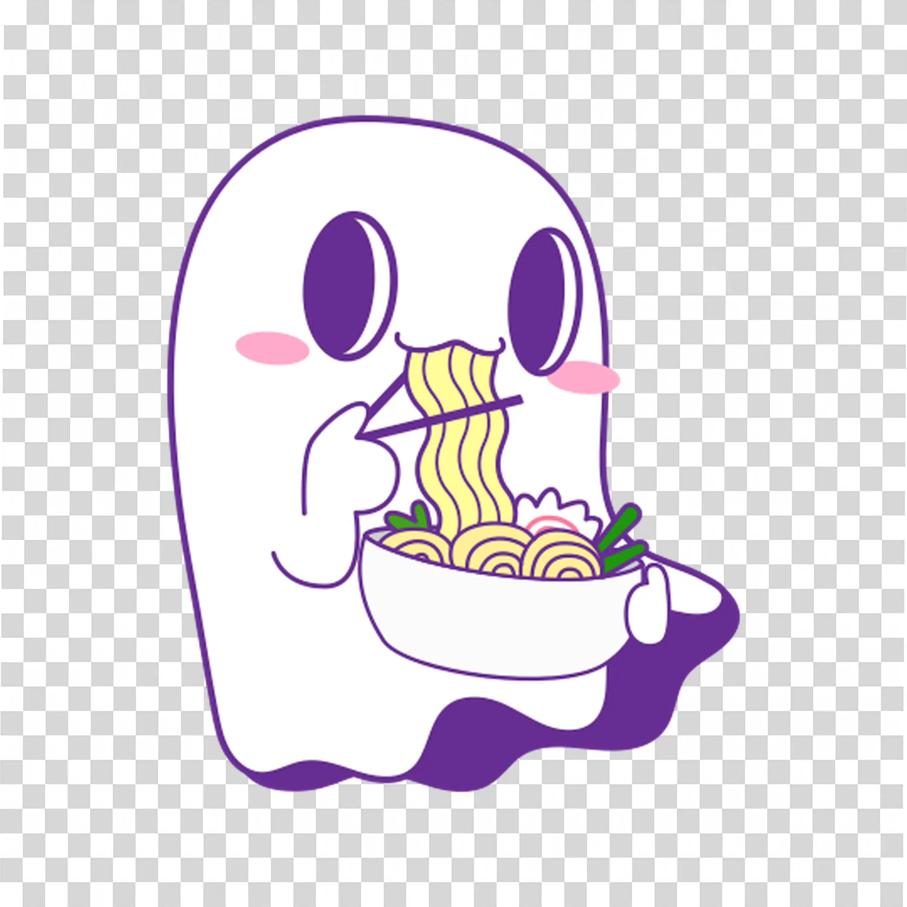 Happy Ghost with a Playful Look and Floating Upward