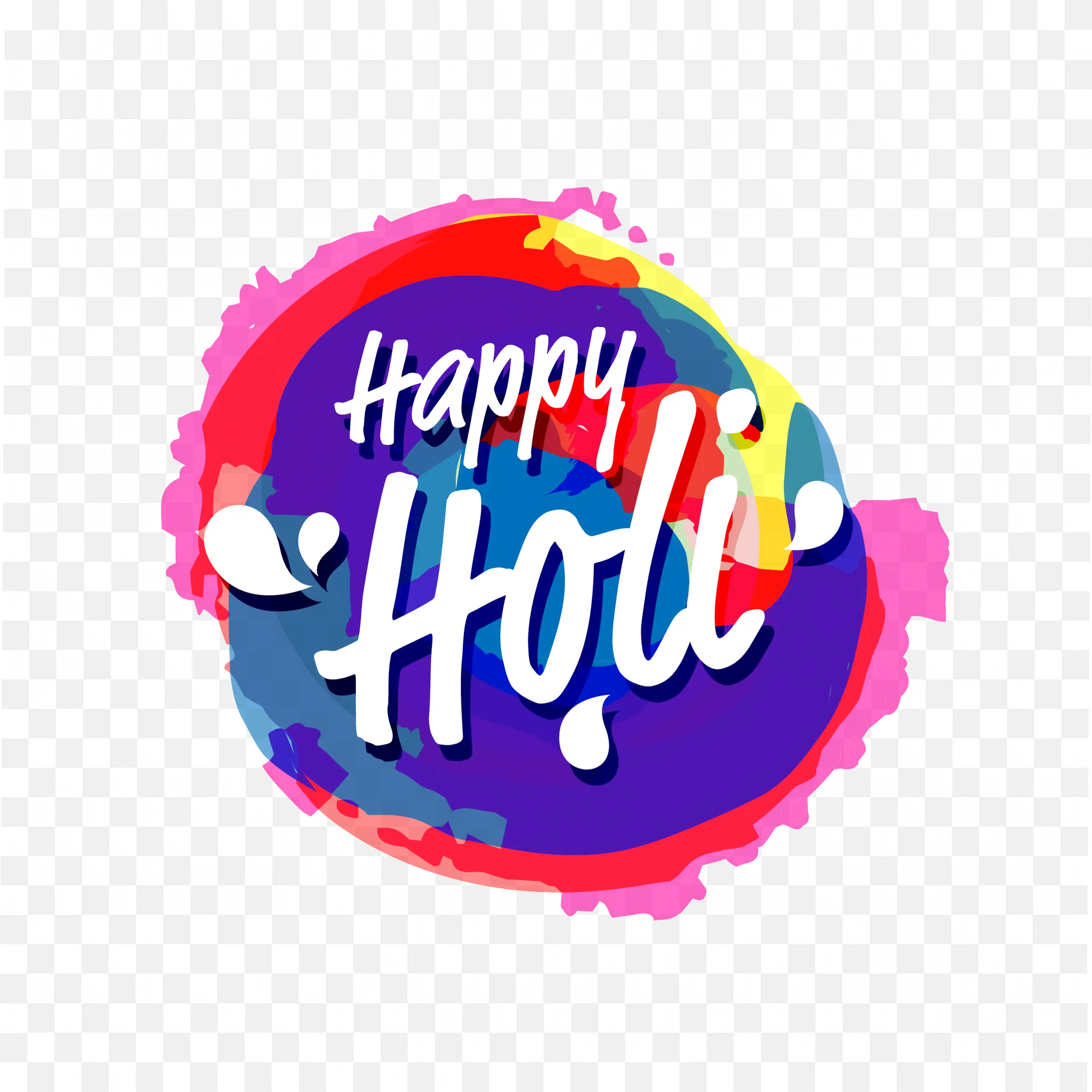 Happy Holi Greeting Card Color Splash Festival Graphic