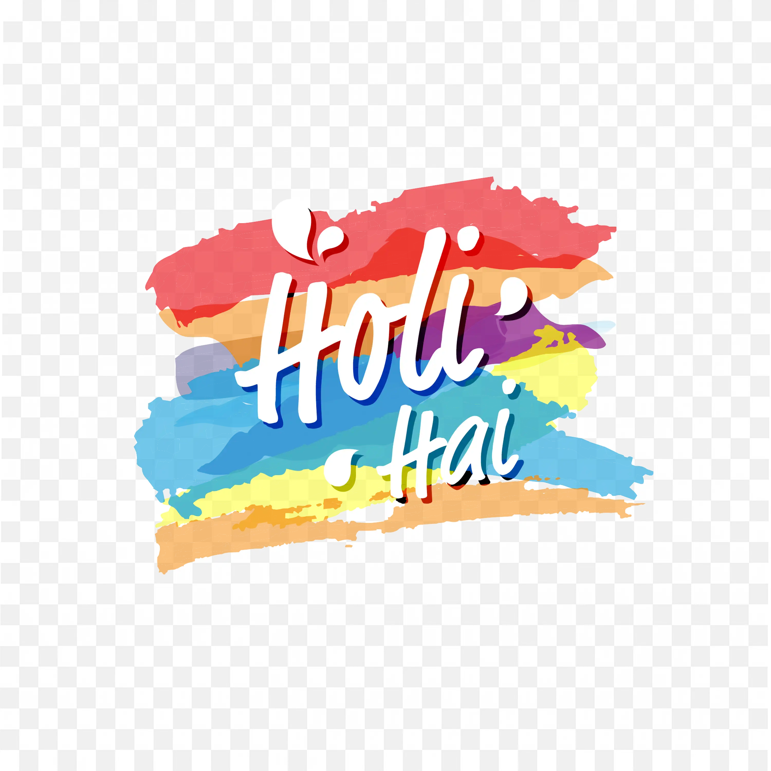 Happy Holi Wish Sticker DesignColorful Festival PNG