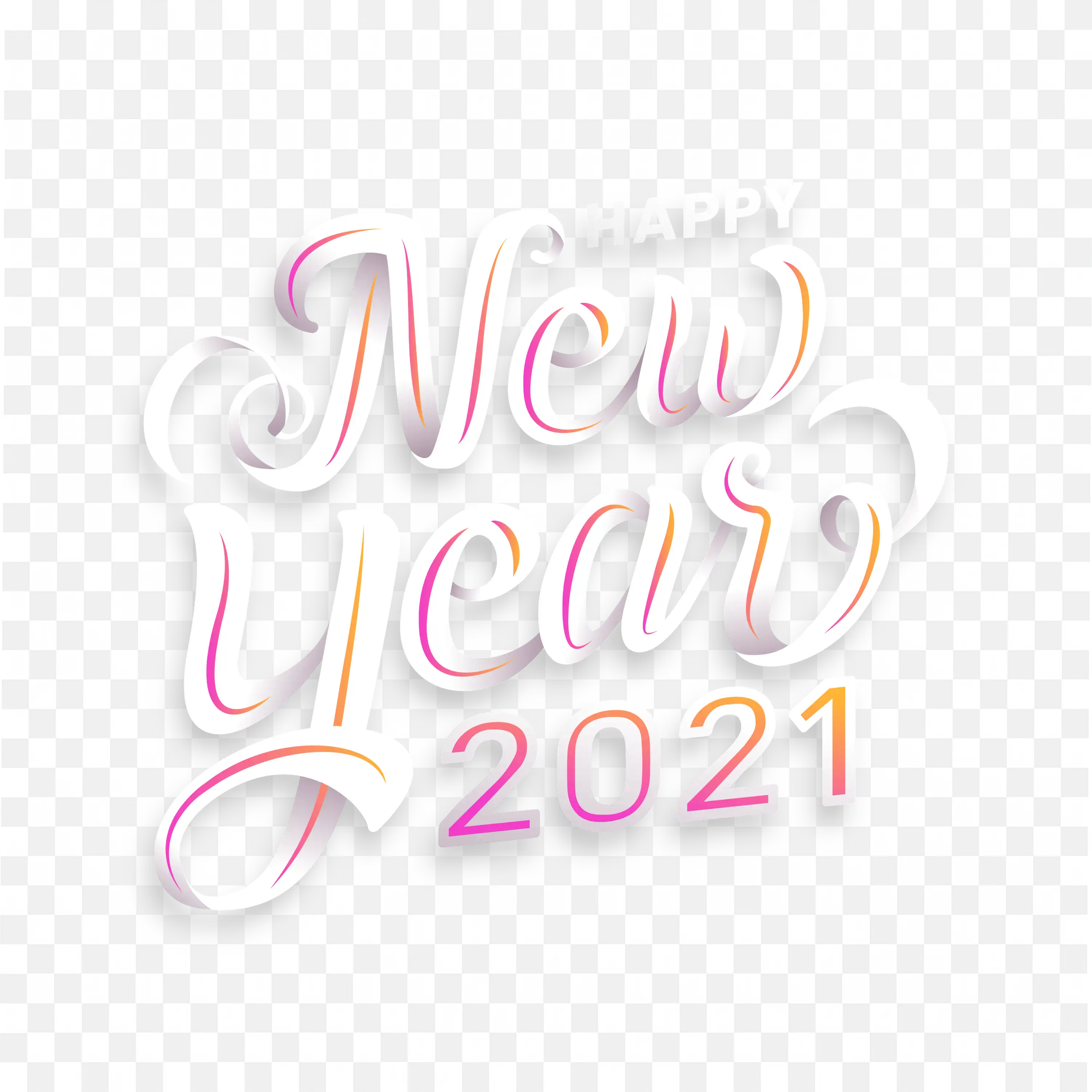 Happy New Year Gradient Text Stylish Colorful Images