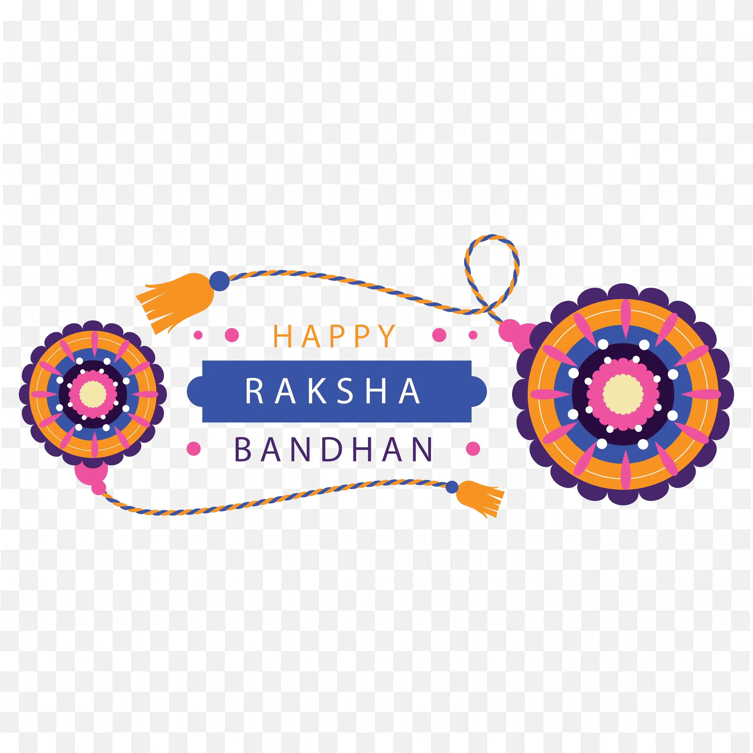 Happy Raksha Bandhan Decorative Design Vector Art PNG