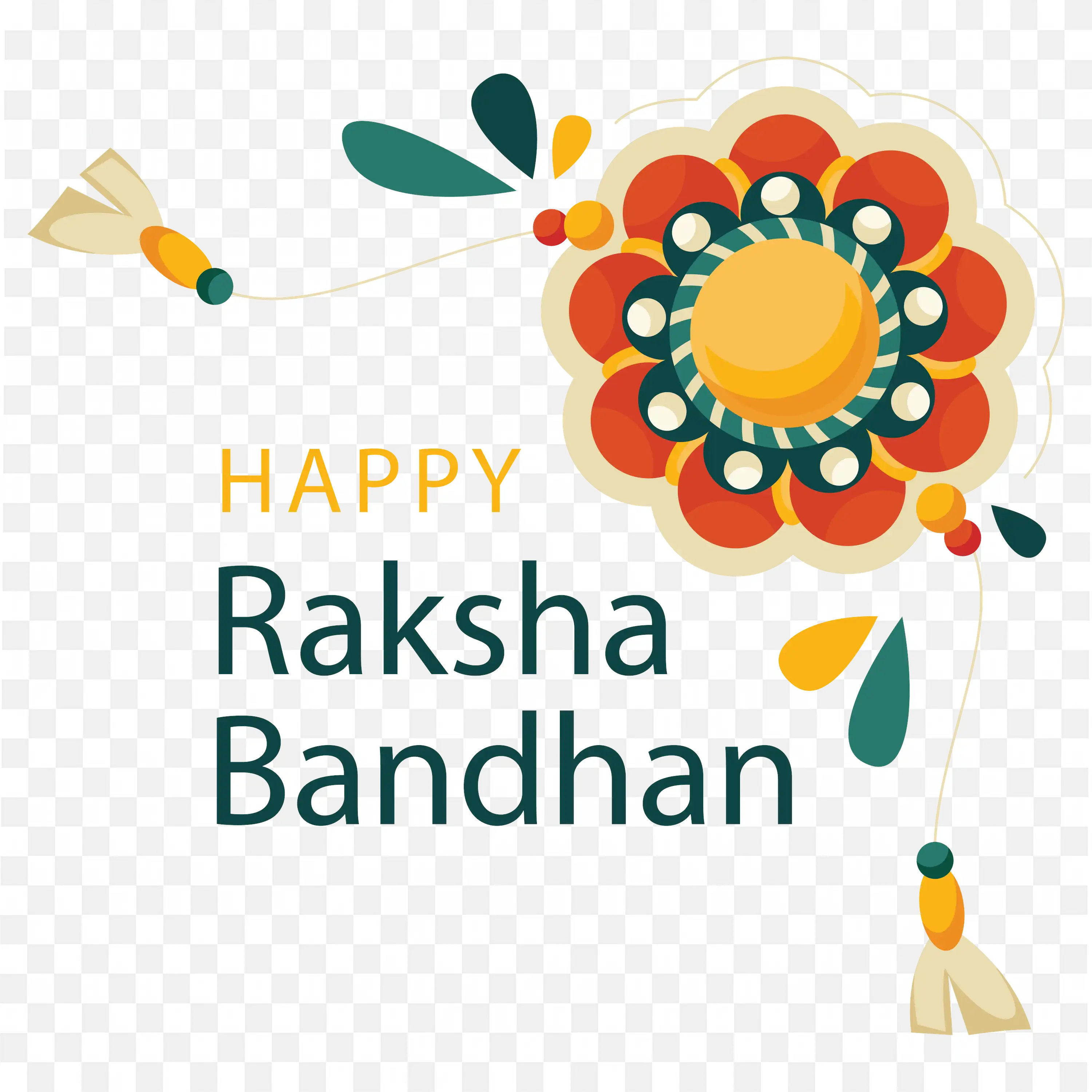 Happy Raksha Bandhan Flower Background Flat Illustration