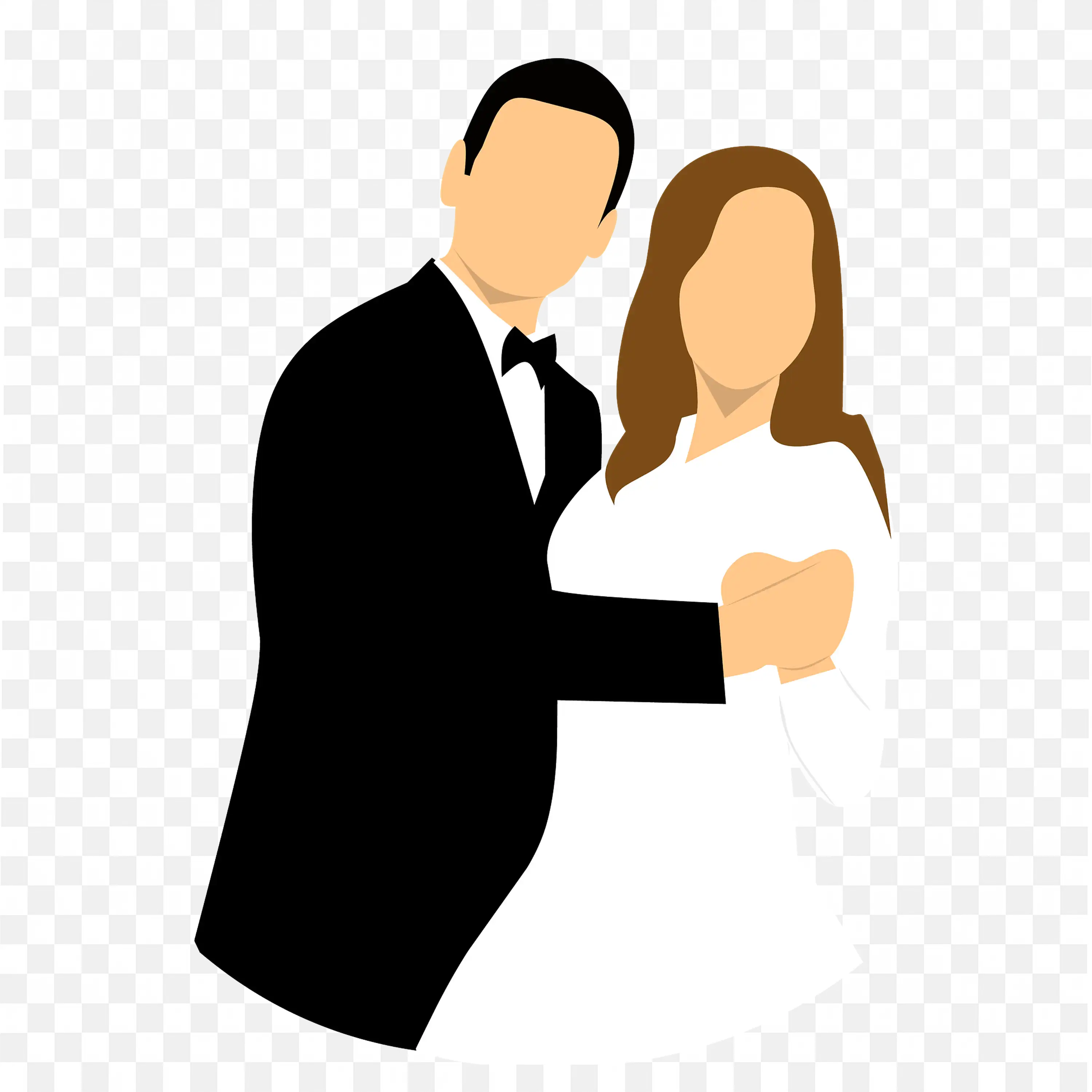 Happy Wedding Couple Clipart Romantic Stock Illustration