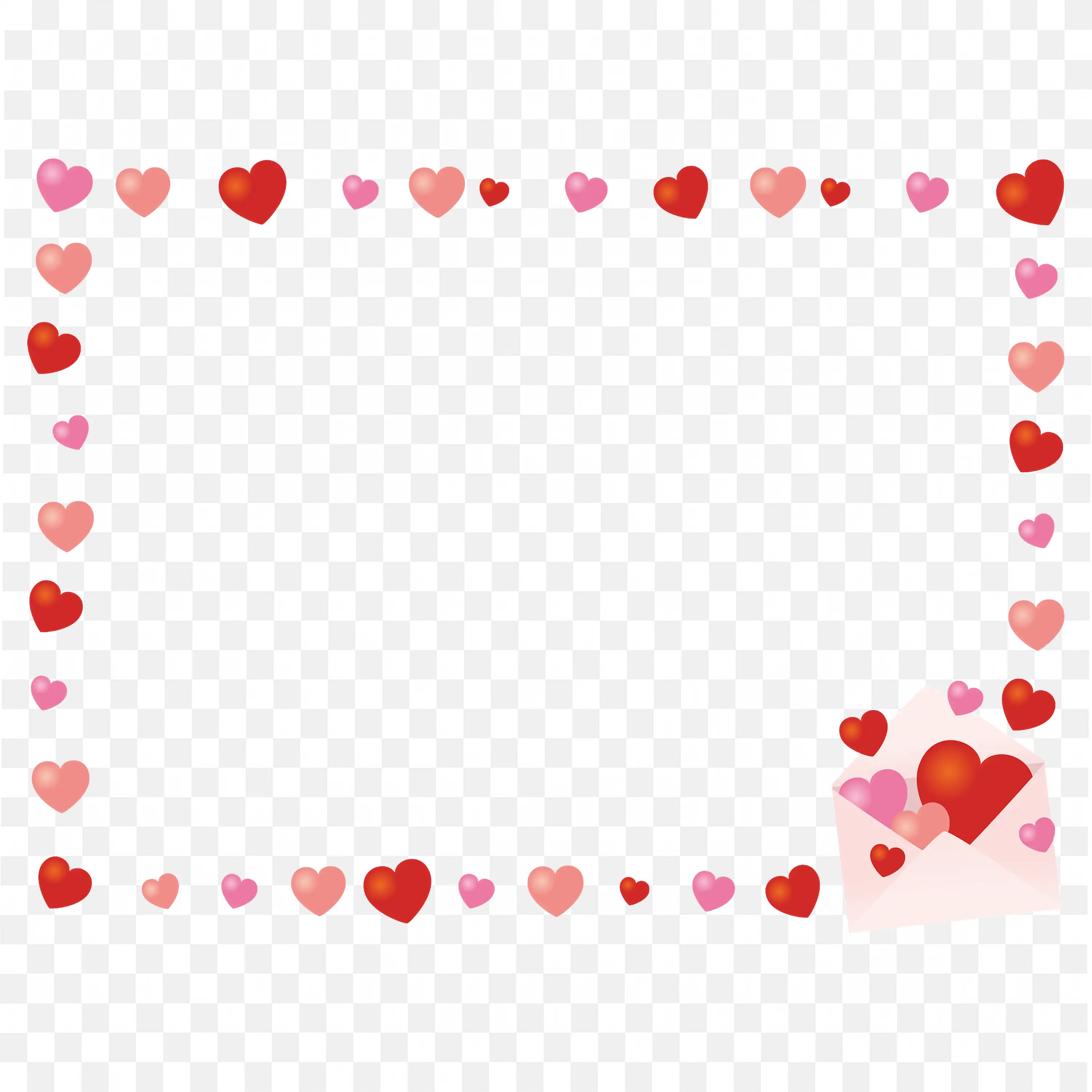 Heart Frame PNG Romantic Border and Love Frame Design