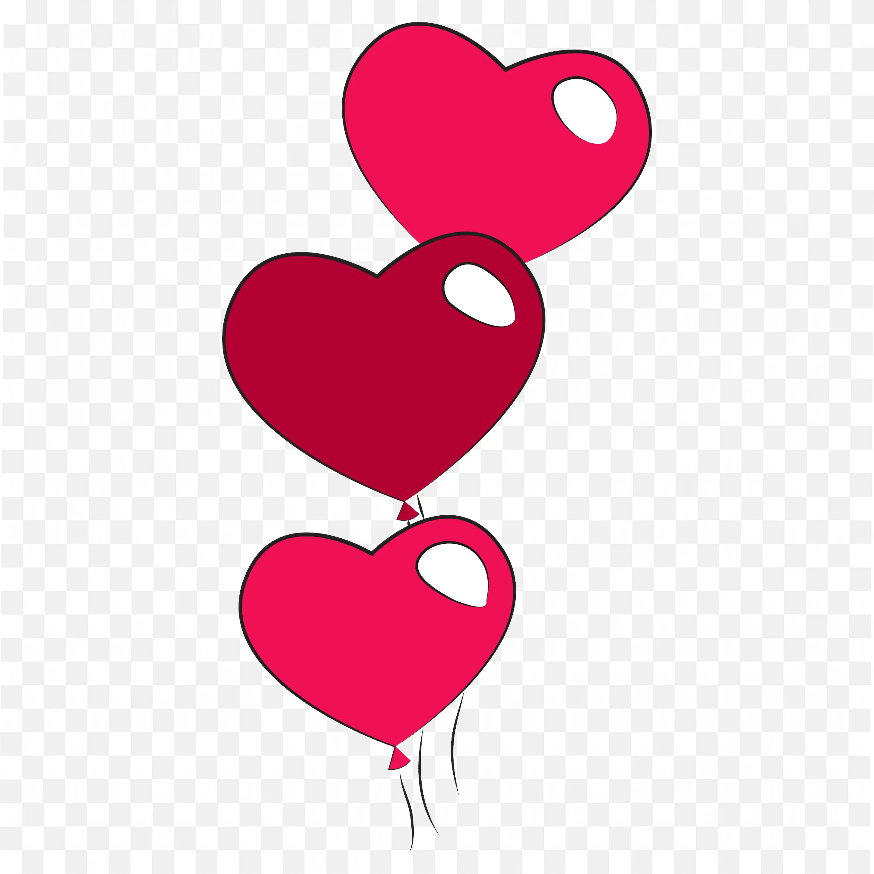 Heart Shaped Balloons Free Vector Illustration Design