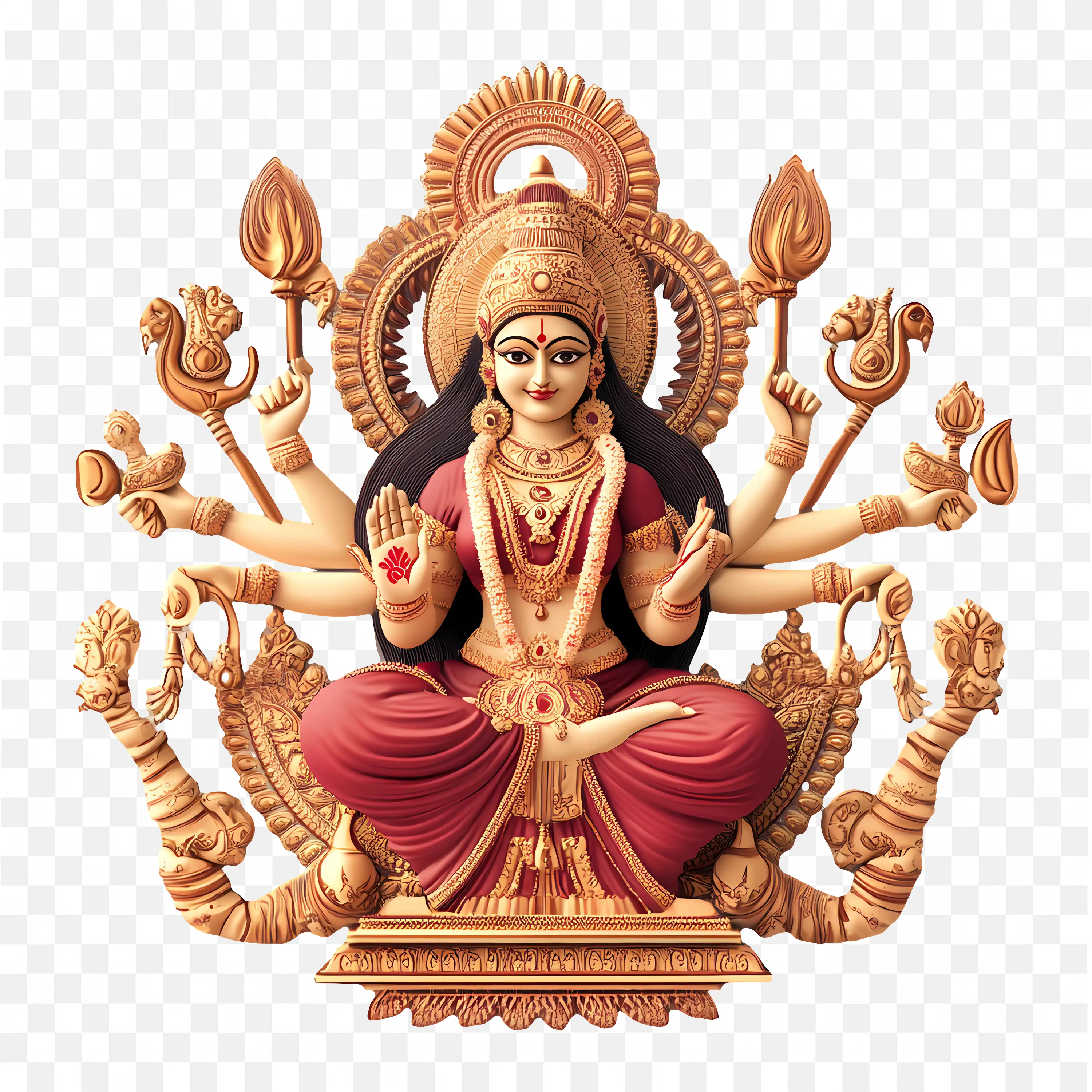 3D Hindu Goddess Saraswati Divine Illustration in Hindu Art