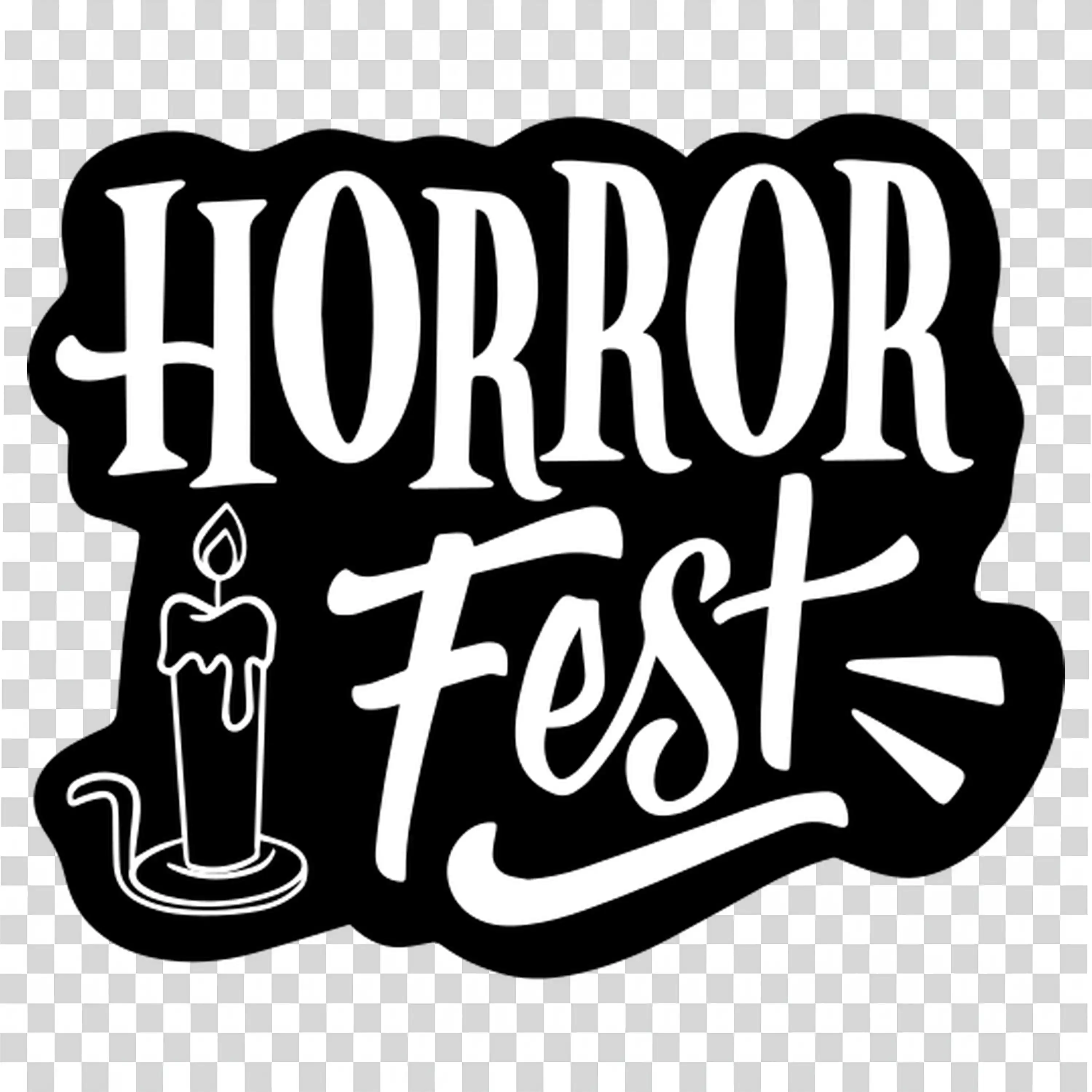 Horror Fest Text Design with Skull and Spooky Elements