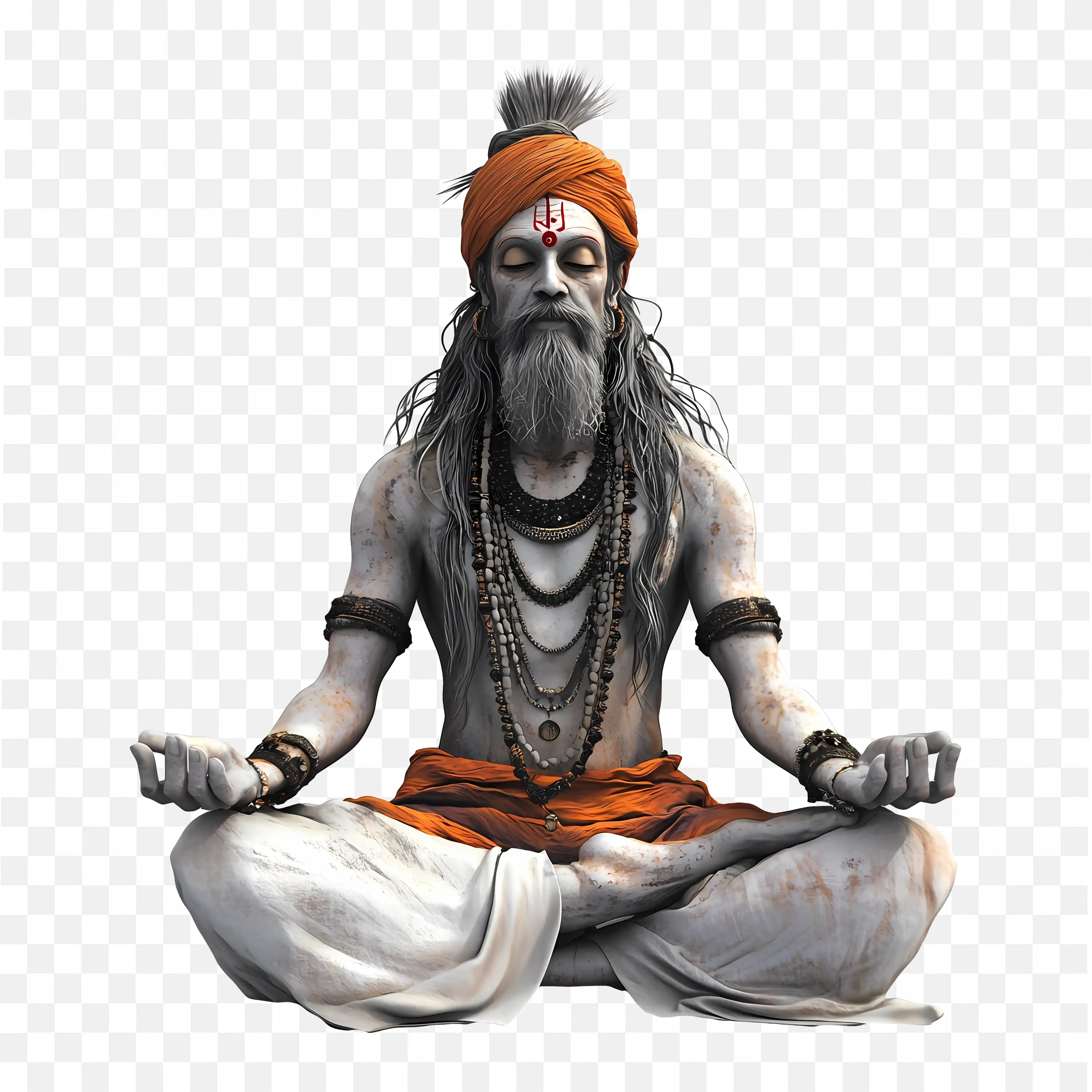 Indian Sadhu Meditation PNG Hindu Asceticism Artwork