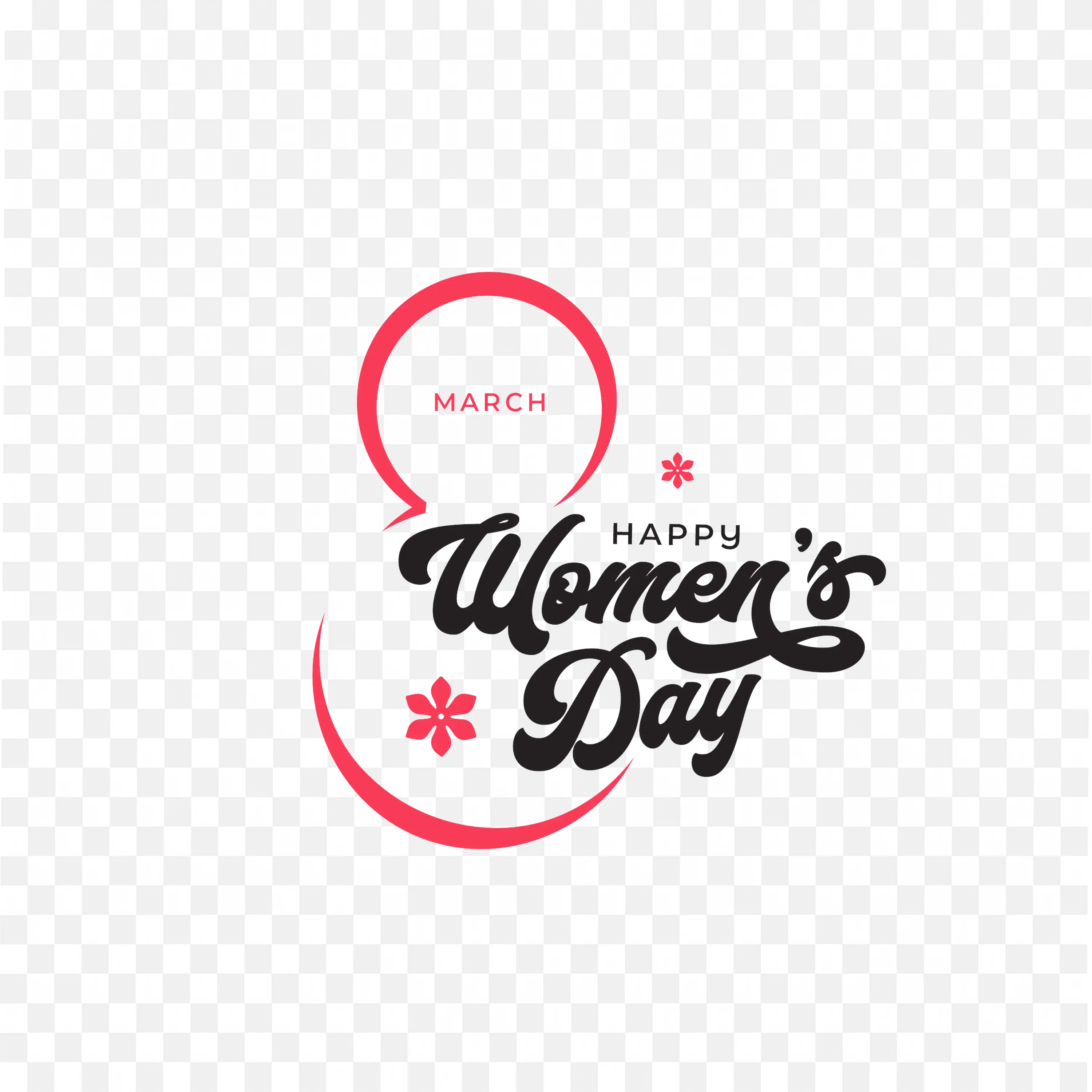International Womens Day Graphic with Stylish Font PNG